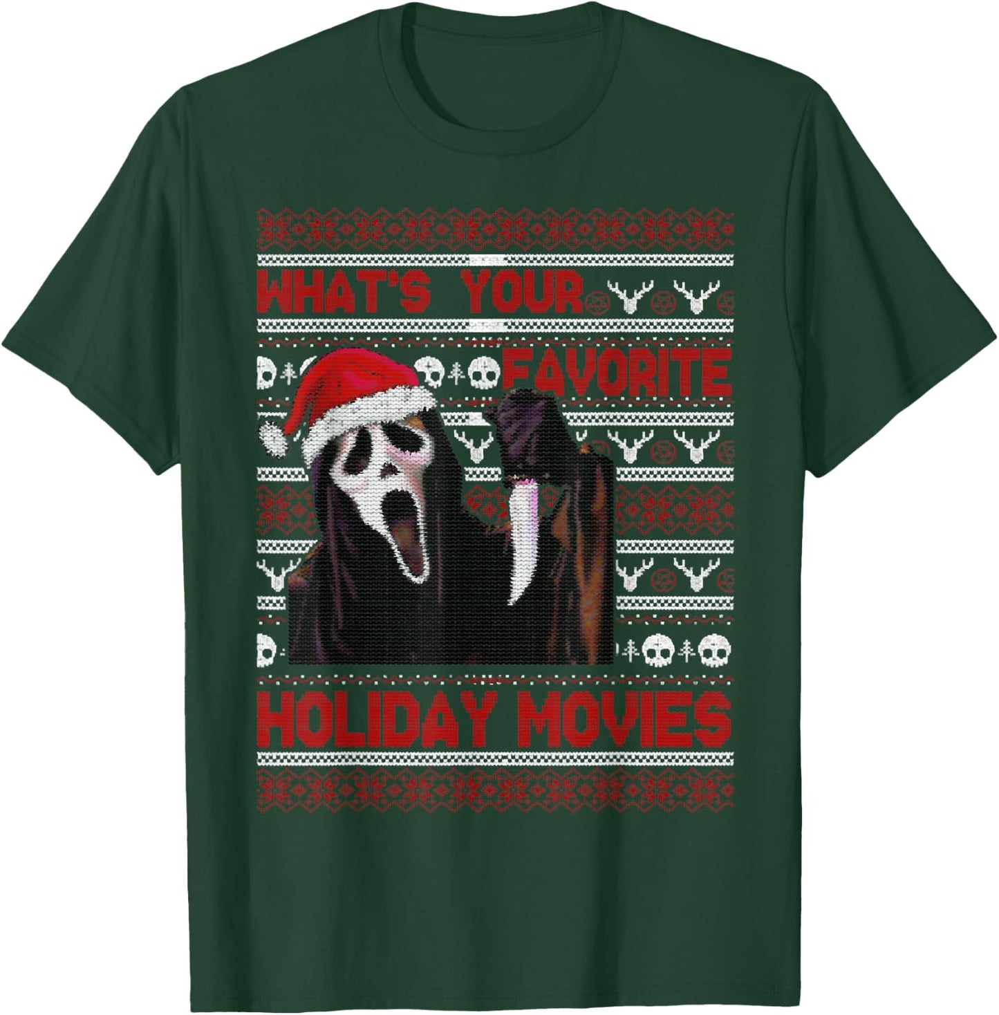 What's Your Favorite Holiday Movies, Grim Reaper Christmas T-Shirt - T-Shirt | Forest