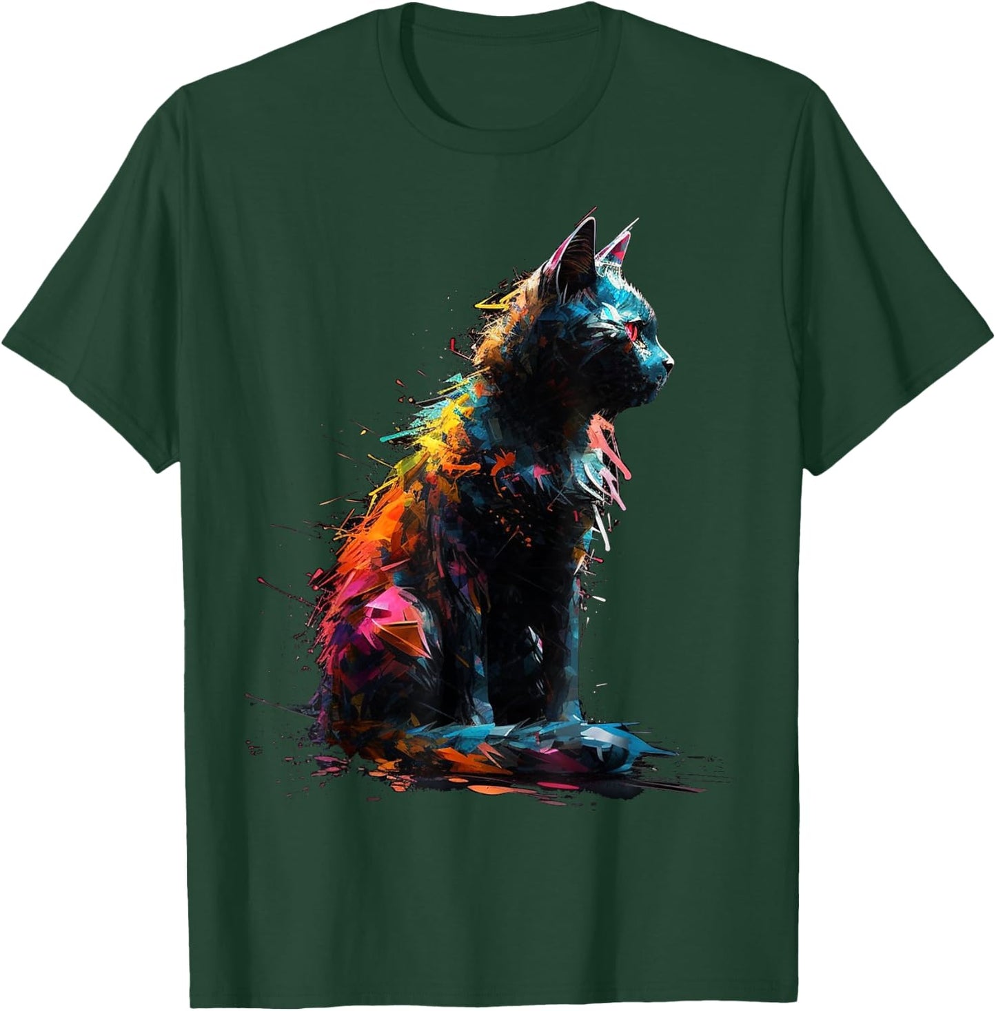 Cat Pet Animal - Art Cat T-Shirt - T-Shirt | Forest