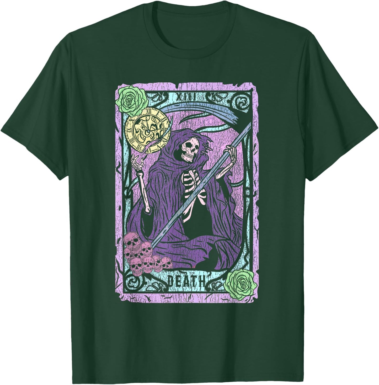 Death Tarot Card Witchcraft Occult Pastel Goth Reaper Small T-Shirt - T-Shirt | Forest