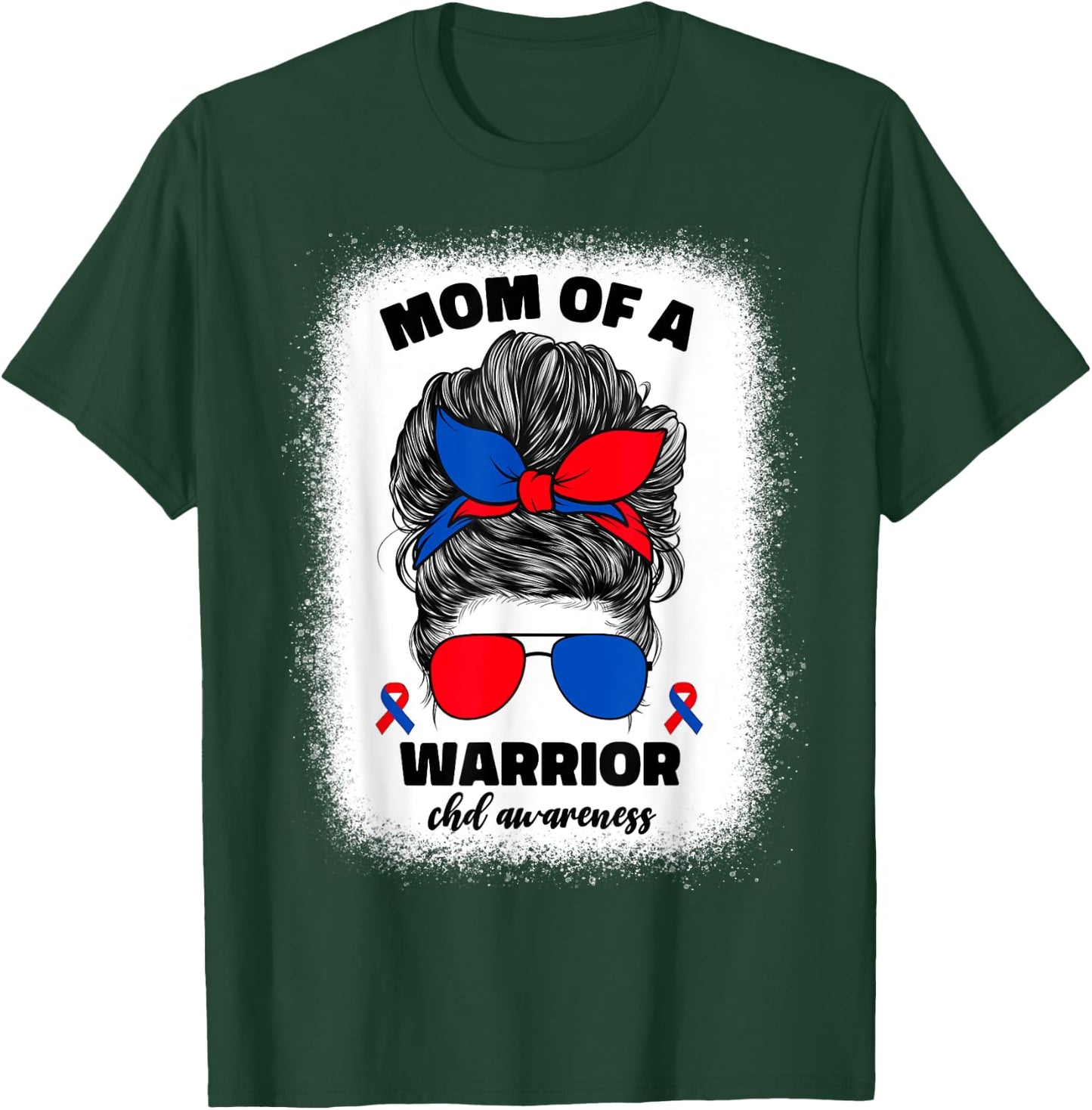 Mom of a Warrior CHD Congenital Heart Defect Awareness Women T-Shirt - T-Shirt | Forest