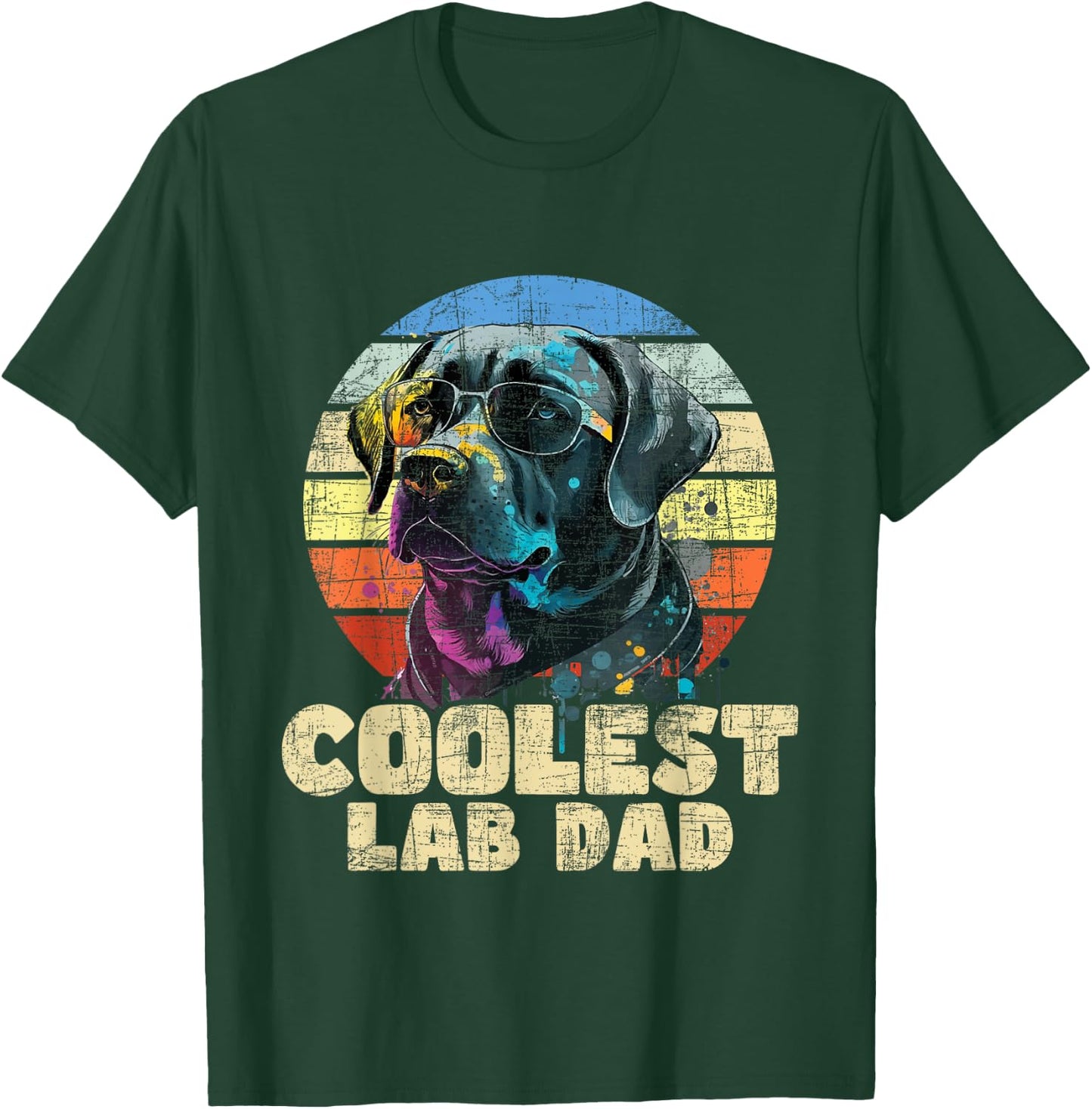 Coolest Lab Dad - Father's Day Labrador Pup Dog Owner T-Shirt - T-Shirt | Forest