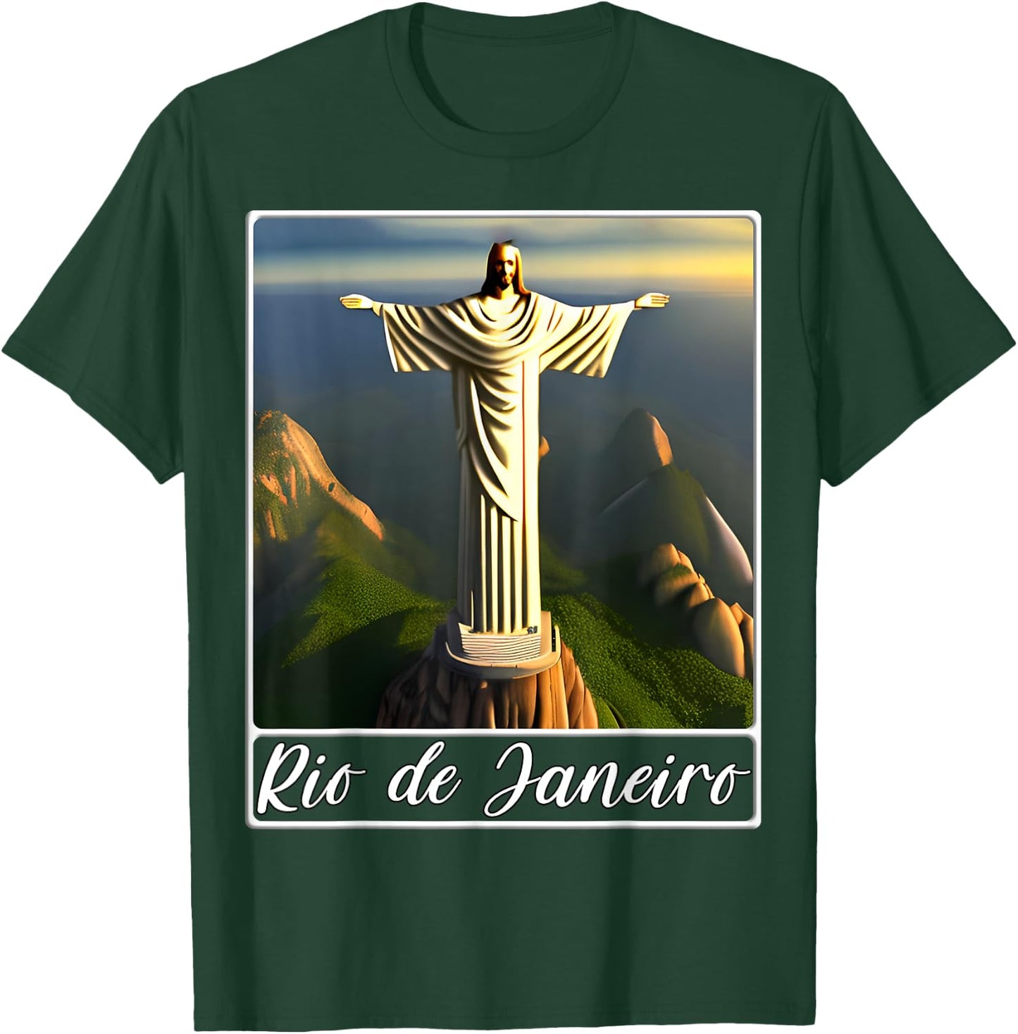 Christ the Redeemer Rio de Janeiro Brazil T-Shirt - T-Shirt | Forest