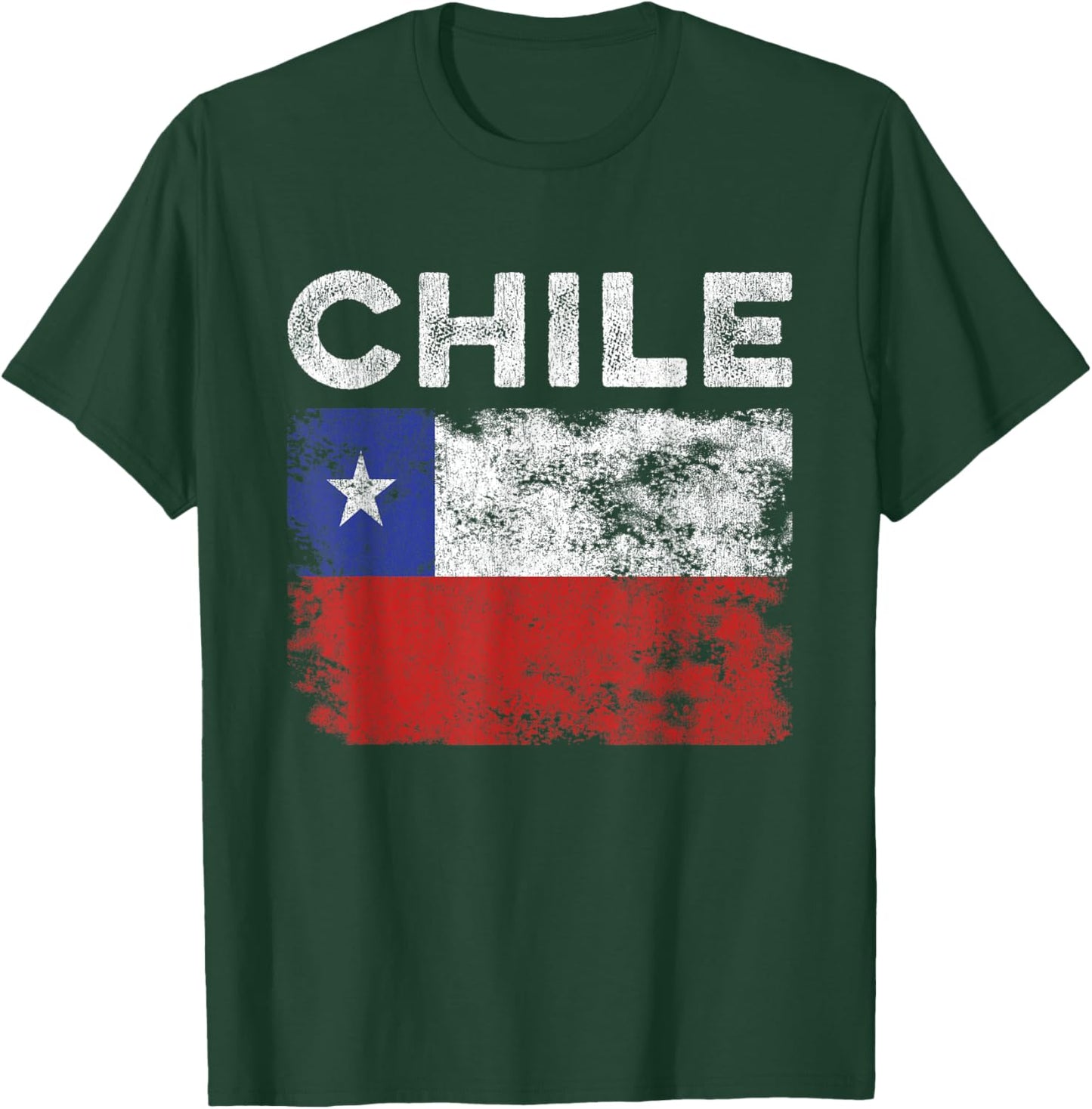 Chile Flag Distressed - Men Women Kids - Chilean Flag T-Shirt - T-Shirt | Forest