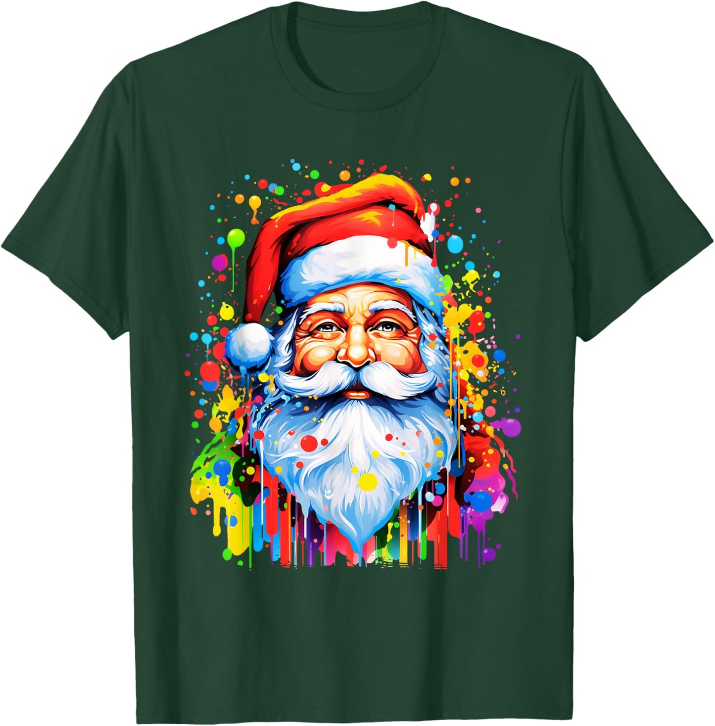 Fun Funny Funky Santa Claus Tie Dye Colorful Christmas Art T-Shirt - T-Shirt | Forest