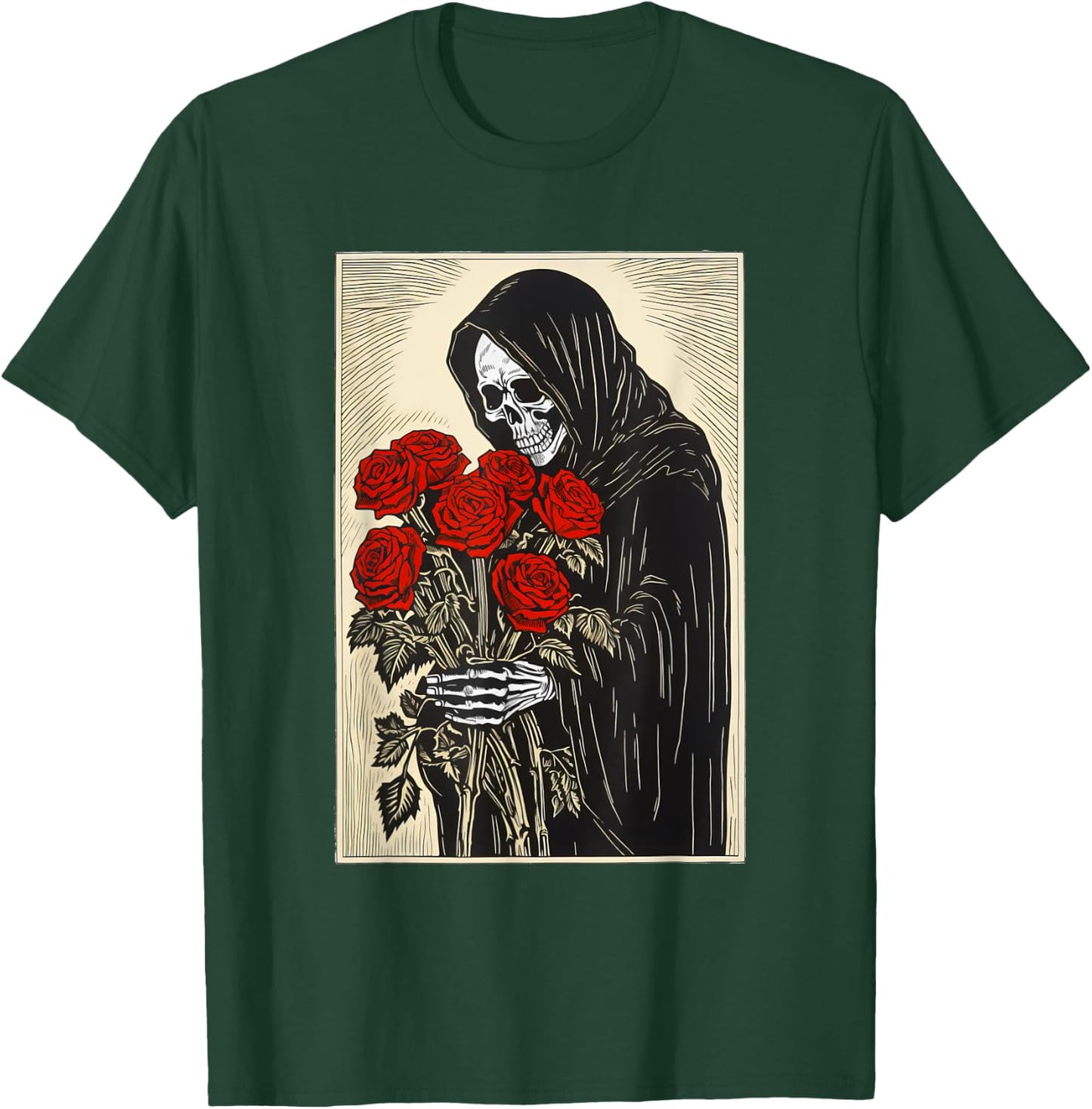 Grim Reaper Smelling The Roses T-Shirt - T-Shirt | Forest