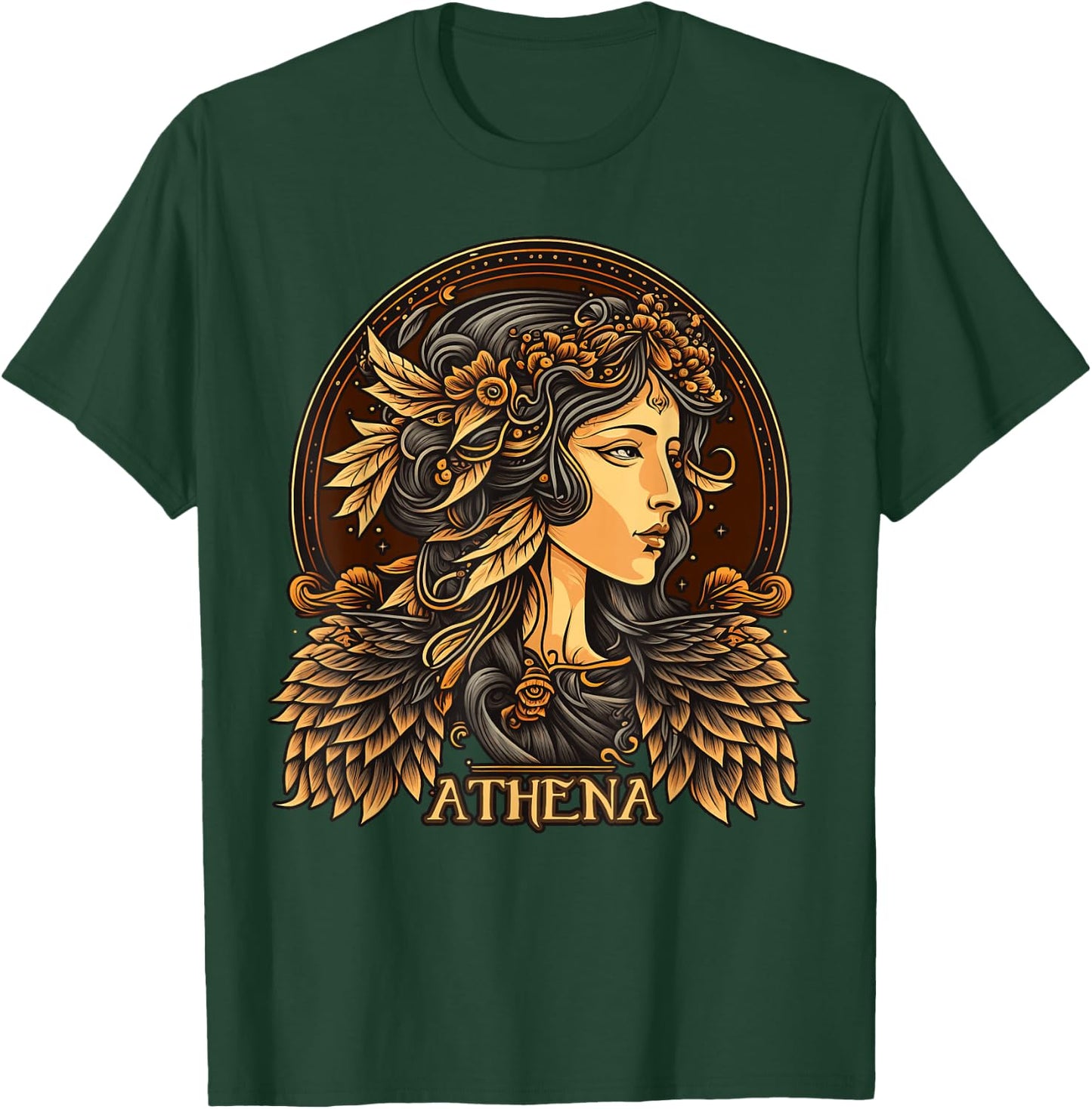 Greek Mythology Ancient Goddess Athena Olympian Deity T-Shirt - T-Shirt | Forest