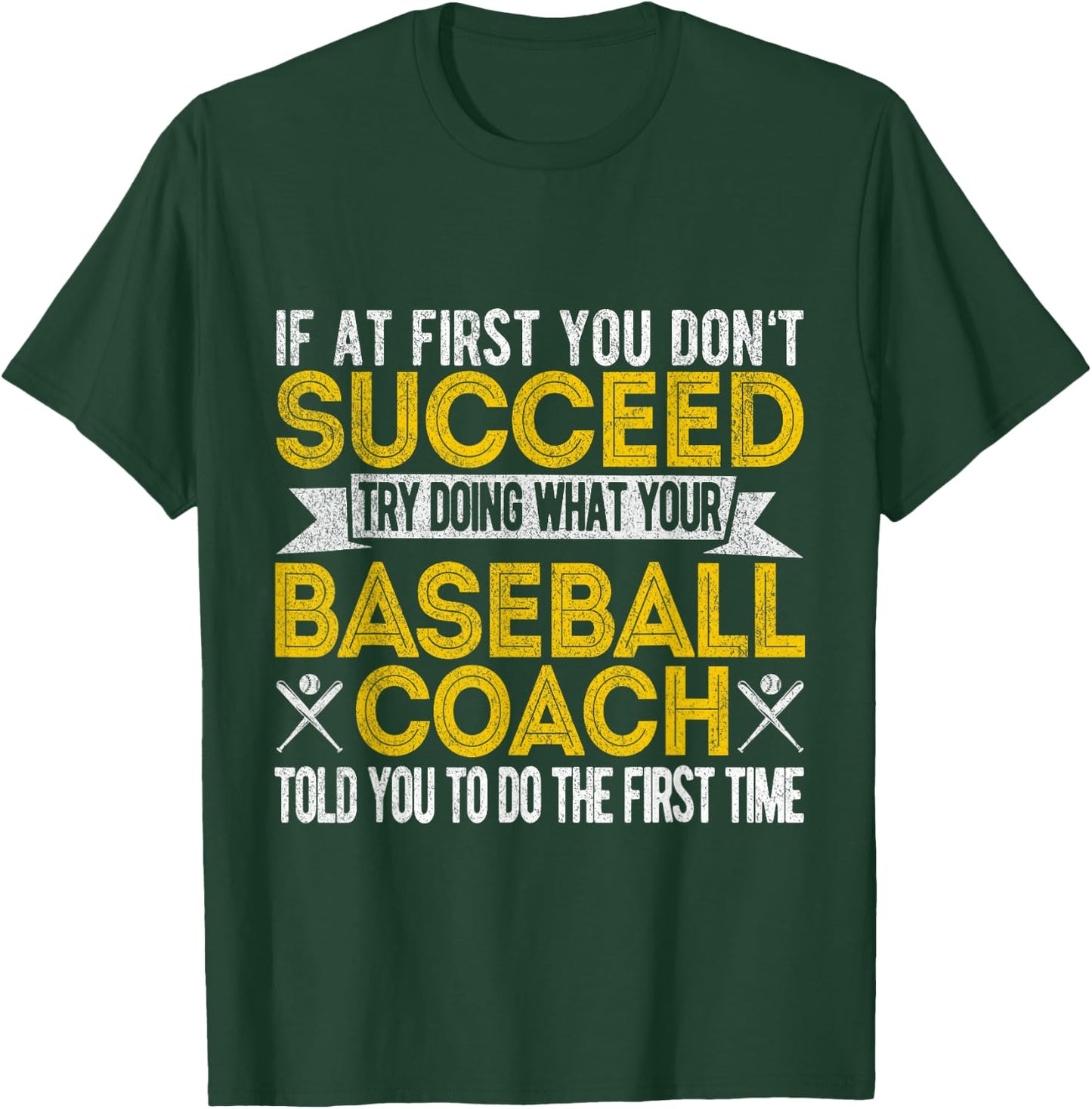 Funny Baseball Coach Baseball Team Coach Retro T-Shirt - T-Shirt | Forest