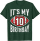 10 Years Old American Football 10th Birthday Boy Retro Style T-Shirt - T-Shirt | Forest
