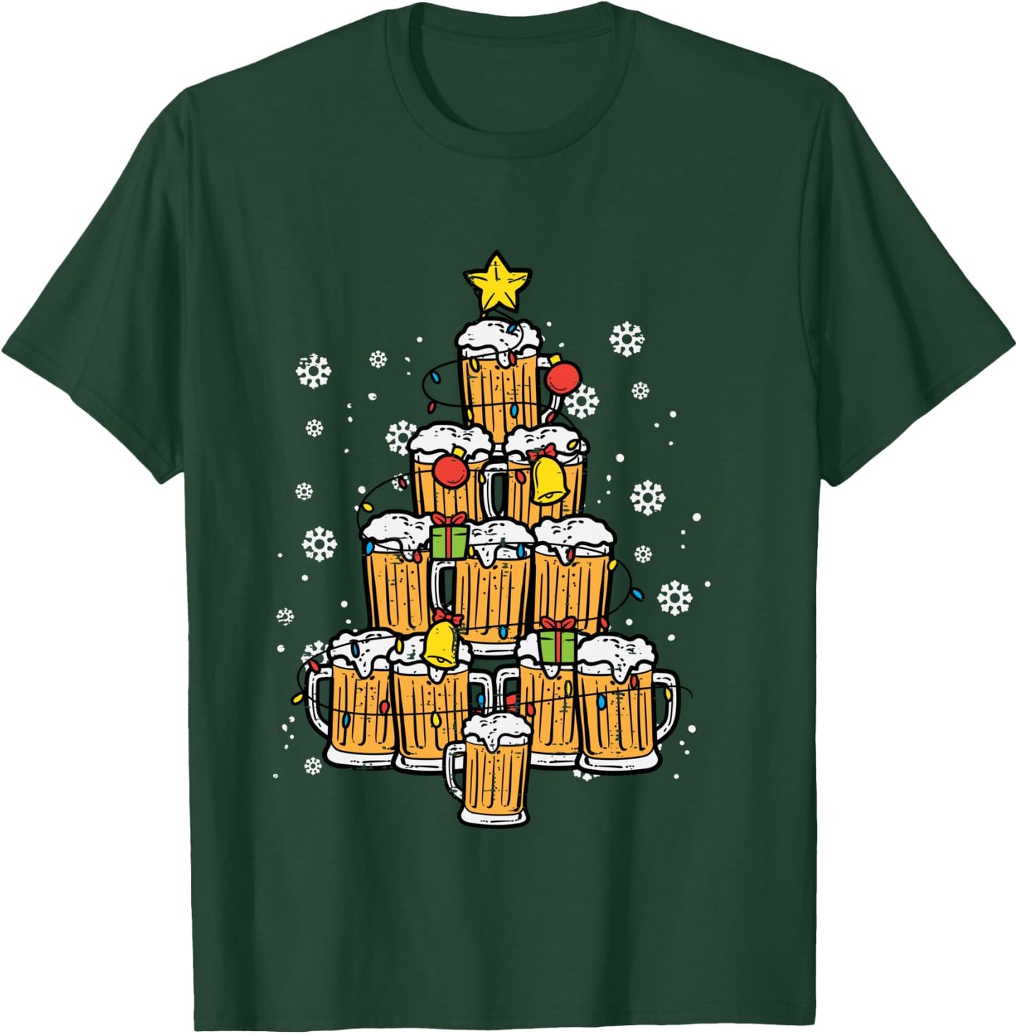 Beer Christmas Tree Xmas Pajamas PJs Brew Dad Men T-Shirt - T-Shirt | Forest
