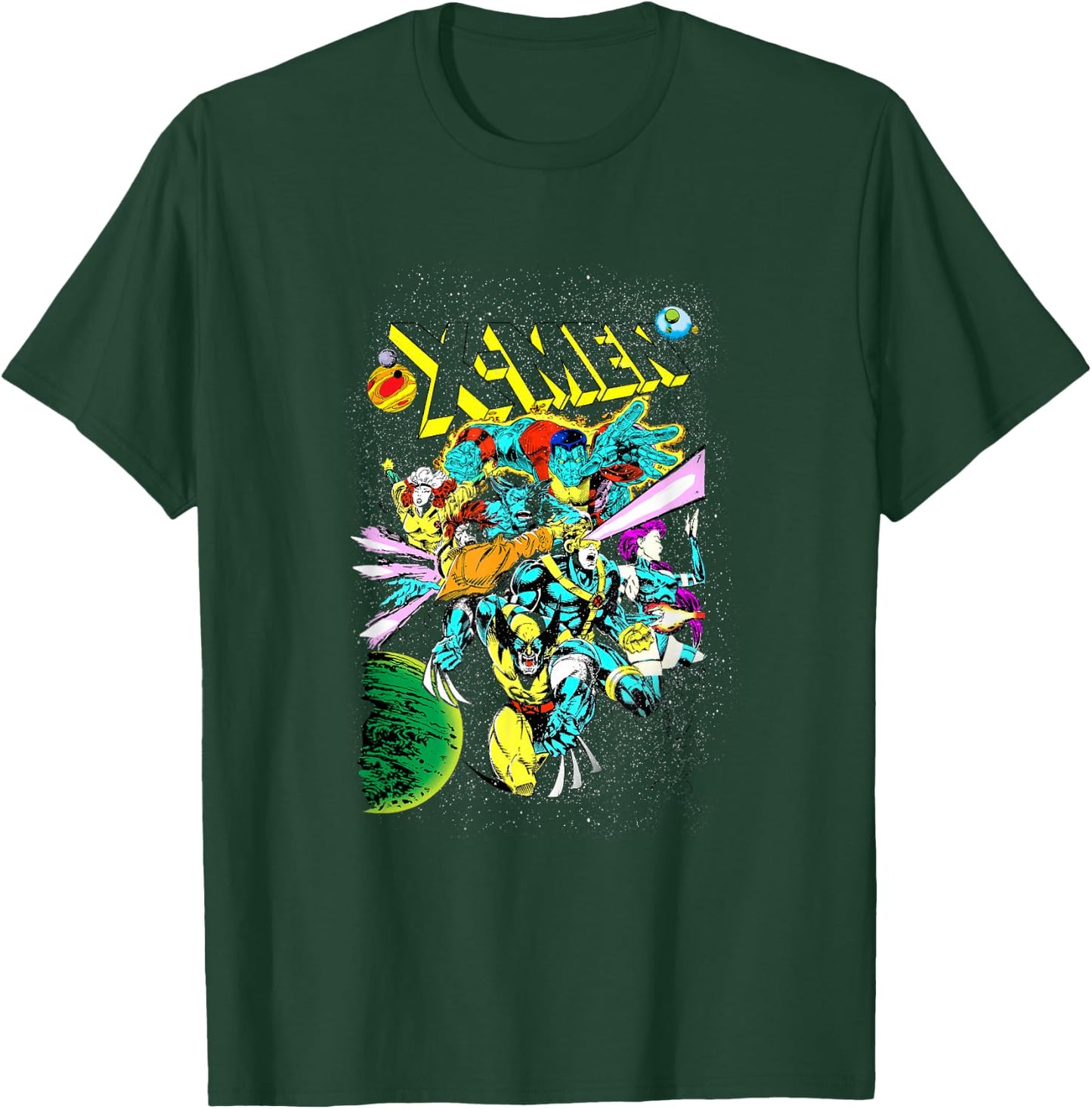 Marvel X-Men Battle in Space Vintage Comic Book Cover T-Shirt - T-Shirt | Forest