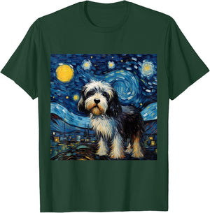 Tibetan Terrier Starry Night - Tibetan Terrier T-Shirt - T-Shirt | Forest