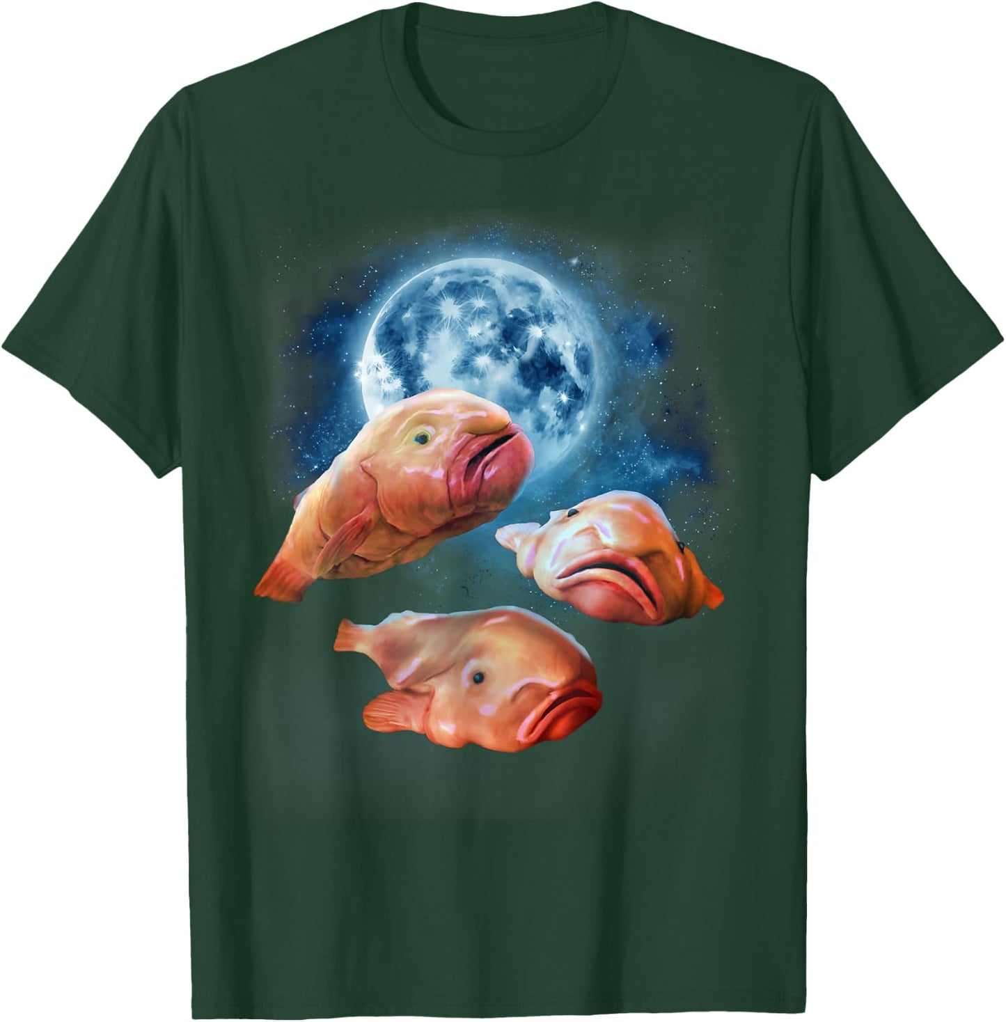Funny Blobfish Shirt - Blobfish Howling at the Moon T-Shirt - T-Shirt | Forest