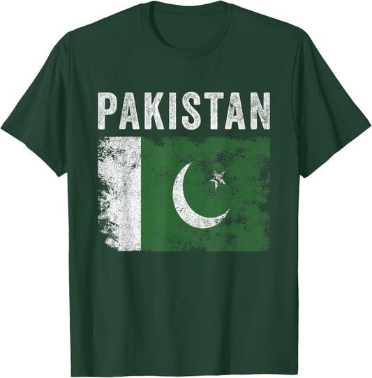 Pakistan Flag Distressed - Men Women Kids - Pakistani Flag T-Shirt - T-Shirt | Forest