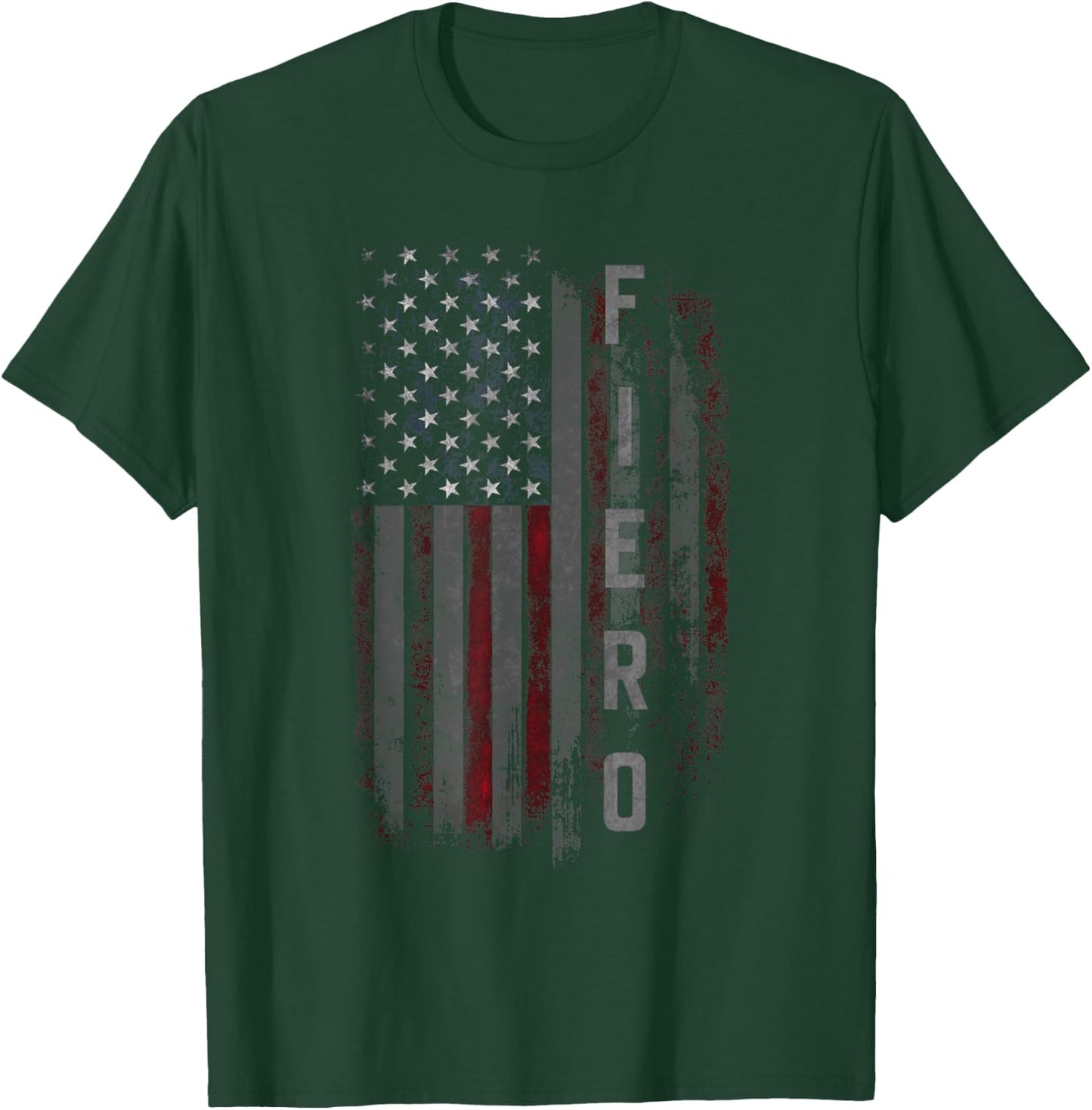 Fiero Family American Flag - Vintage Sports Car T-Shirt - T-Shirt | Forest