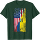 USA & Ecuador Flags - United States of America, Ecuadorian T-Shirt - T-Shirt | Forest