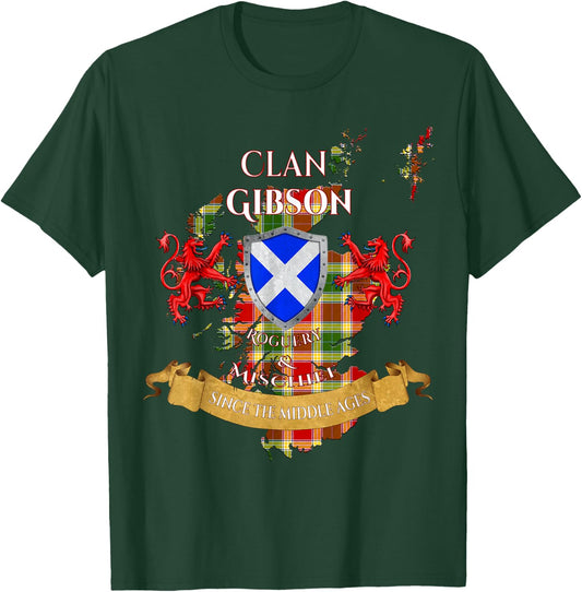 Gibson Scottish Family Clan Middle Ages Mischief T-Shirt - T-Shirt | Forest