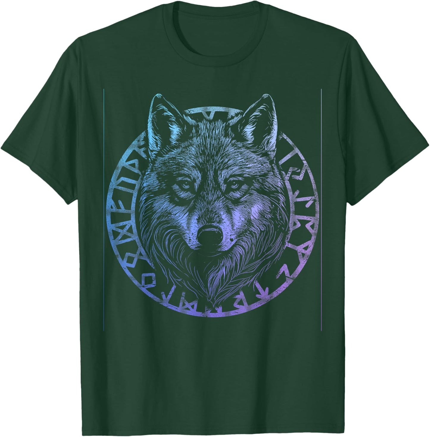 Wolf Viking Runes Nordic Celtic Wolf Lover T-Shirt - T-Shirt | Forest