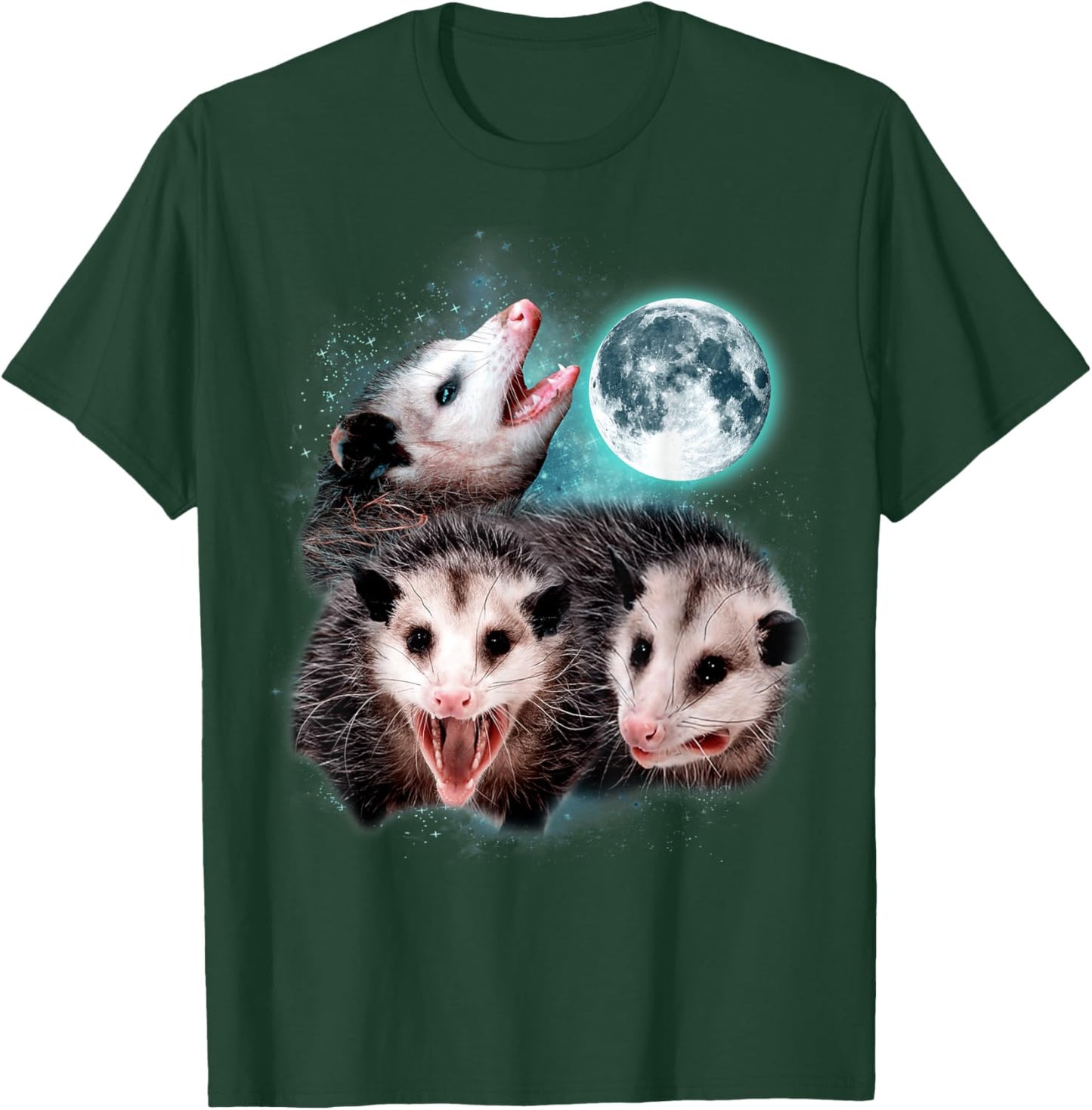 3 Opossum Moon Howling Opossum Head Funny , Women T-Shirt - T-Shirt | Forest