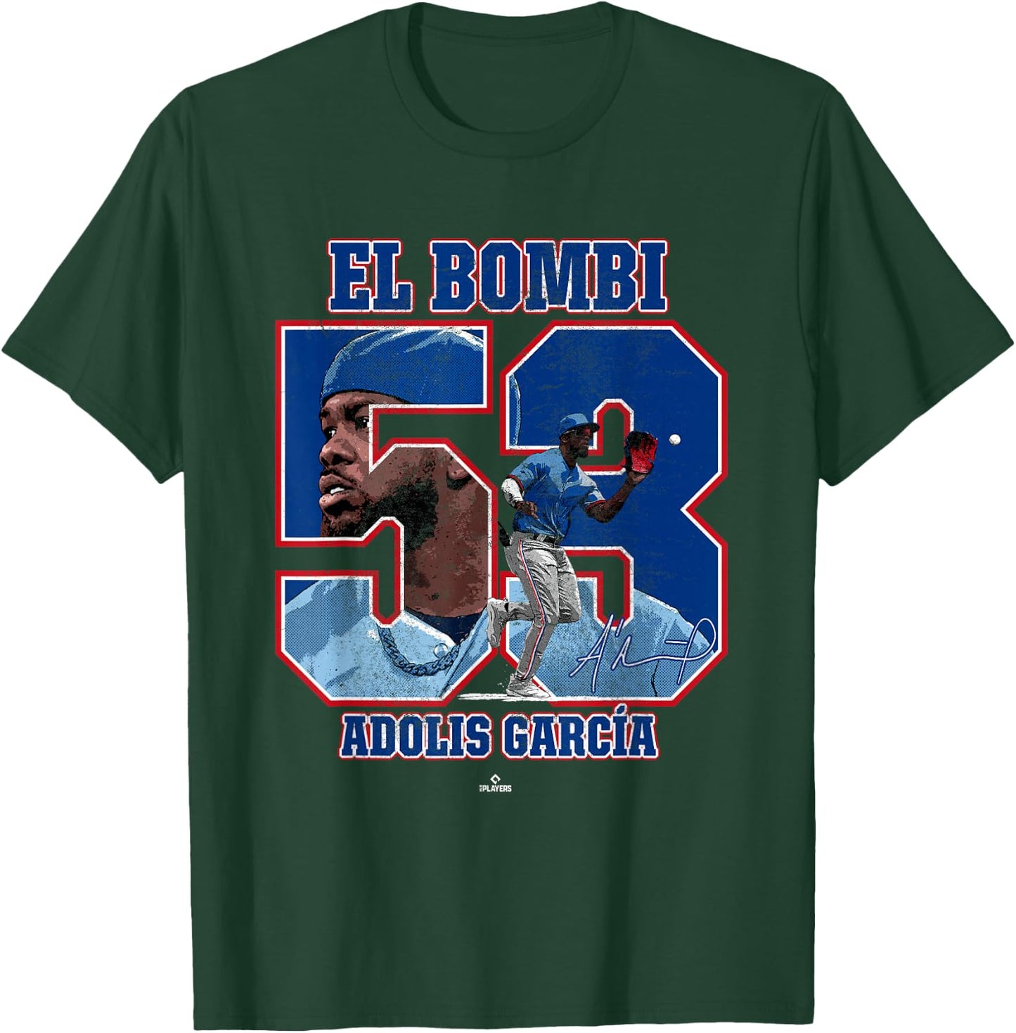 El Bombi Adolis Garcia Texas MLBPA T-Shirt - T-Shirt | Forest