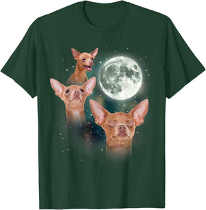 Three Chihuahua Moon 3 Dog Meme Funny Wolves Howling Parody T-Shirt - T-Shirt | Forest