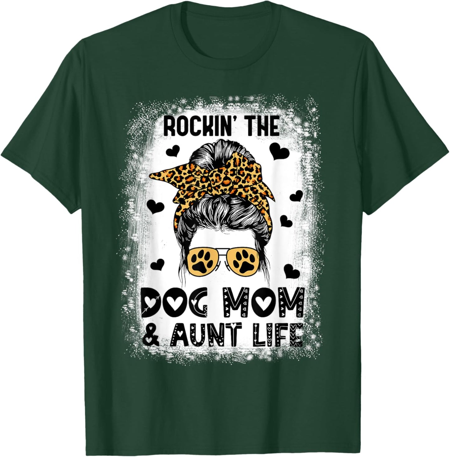 Dog Mom Aunt Life Cute Dog Lover Mother's Day Auntie T-Shirt - T-Shirt | Forest