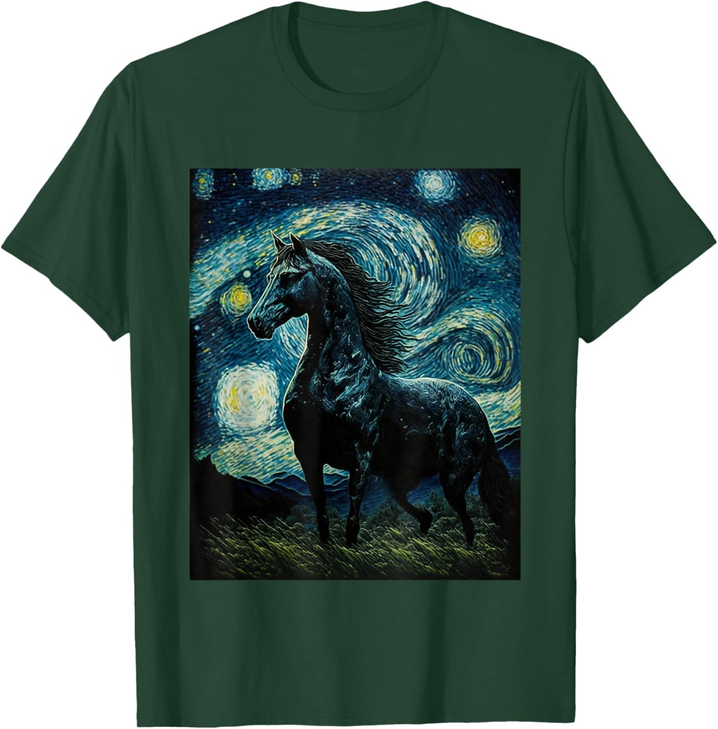 Horse Starry Night, Van Gogh Horse, Horse Lovers T-Shirt - T-Shirt | Forest