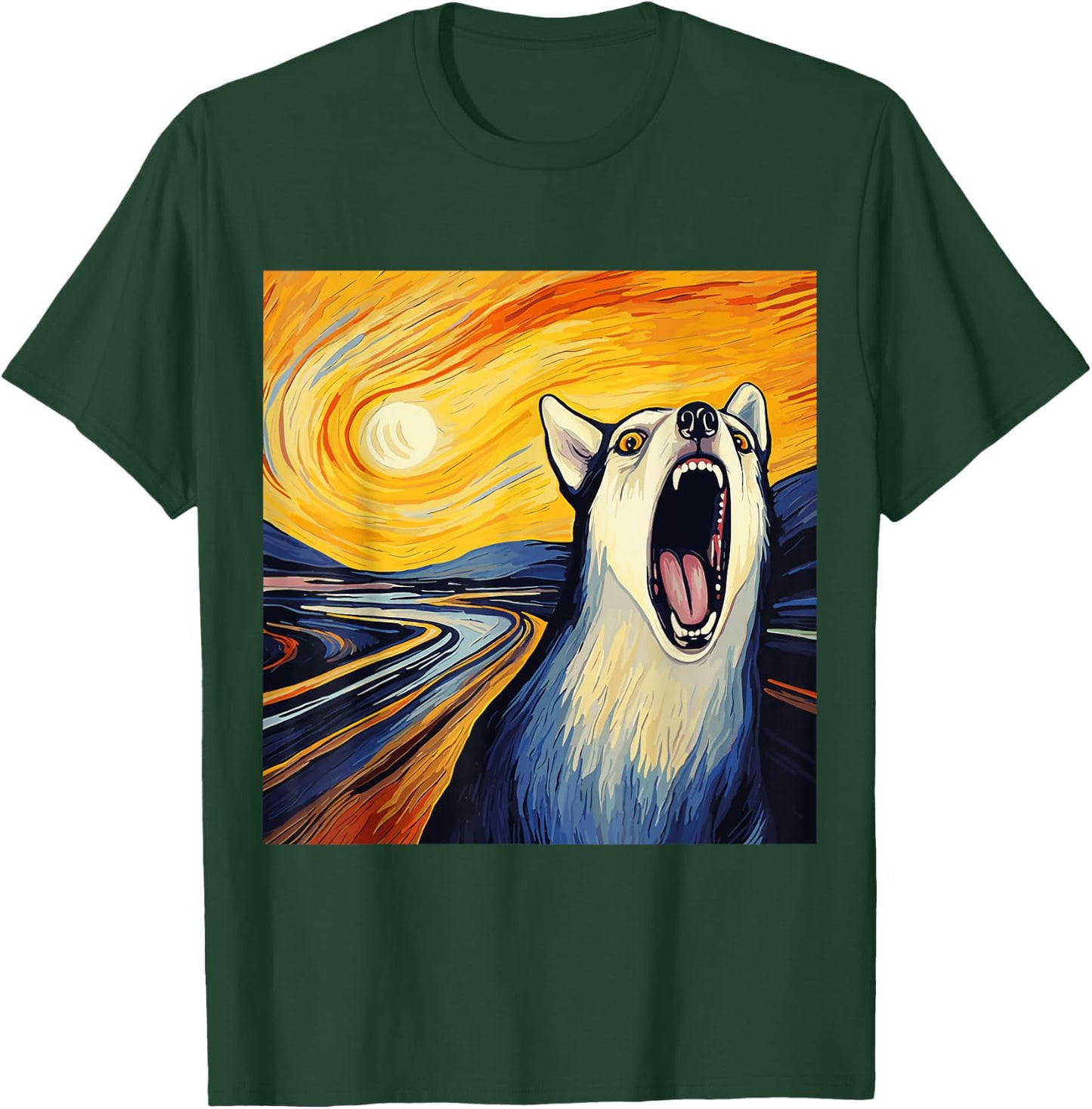 Siberian Husky The Scream For Dog Mom Dog Dad Women Kids T-Shirt - T-Shirt | Forest