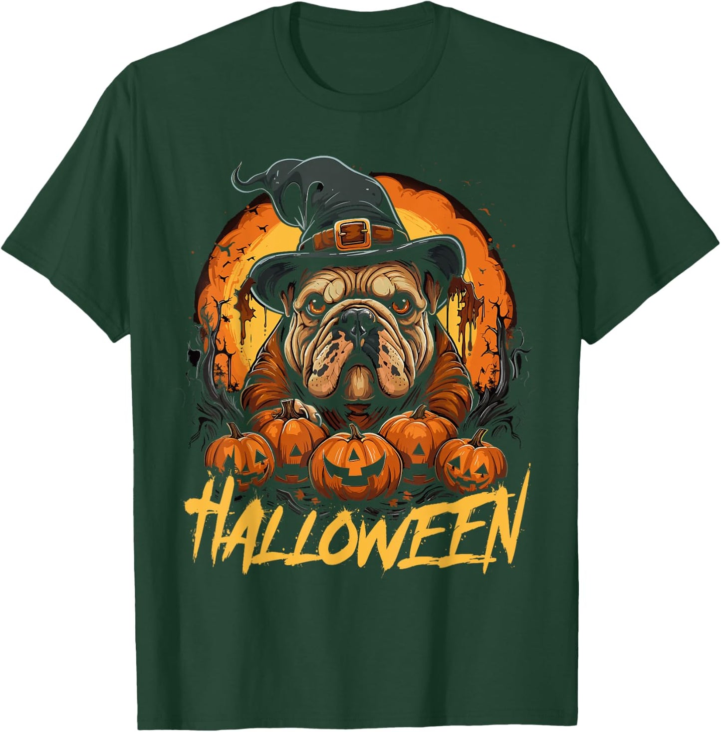 Cute Halloween English Bulldog Lover Childrens T-Shirt - T-Shirt | Forest