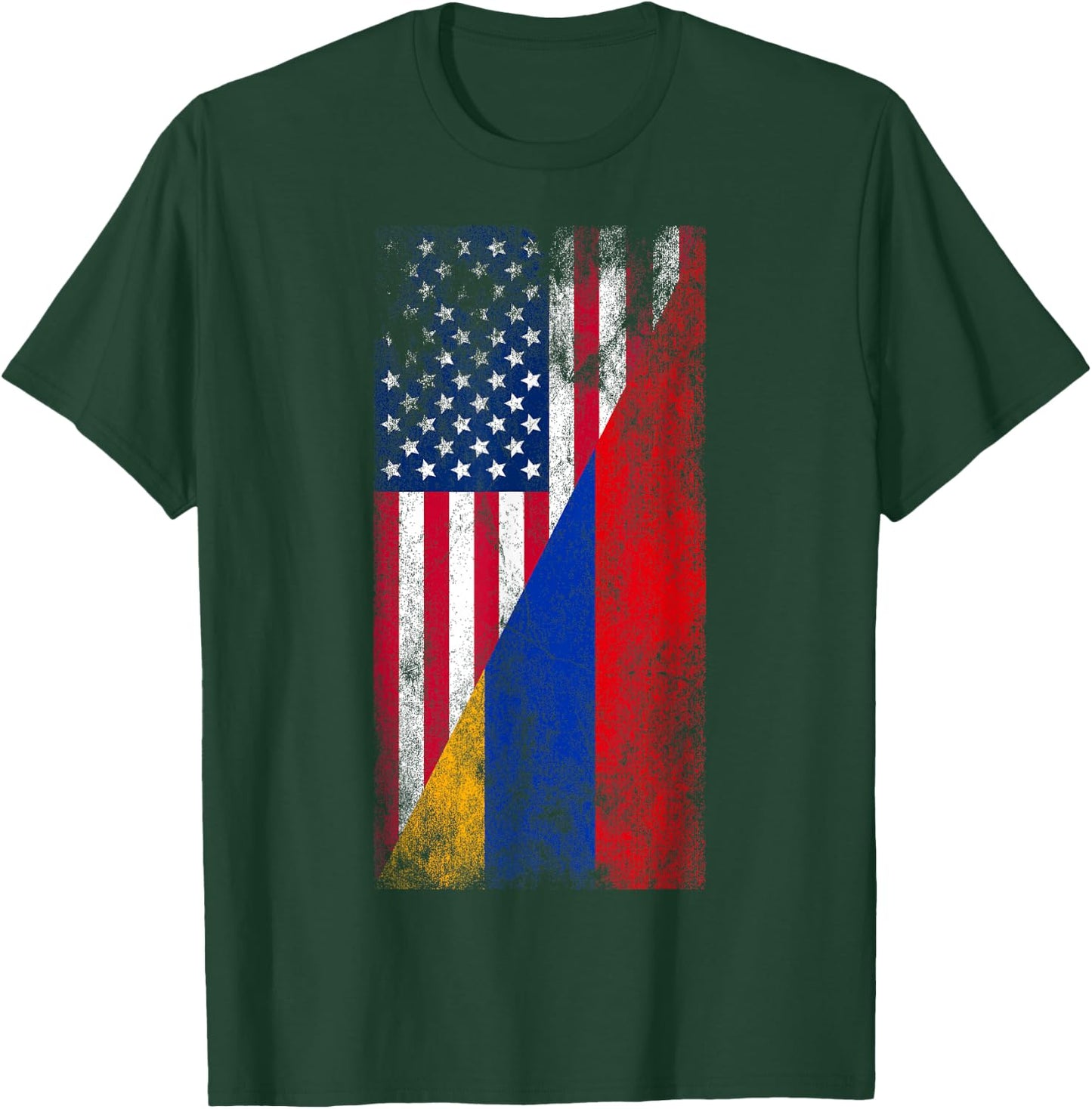 USA & Armenia Flags - United States of America, Armenian T-Shirt - T-Shirt | Forest