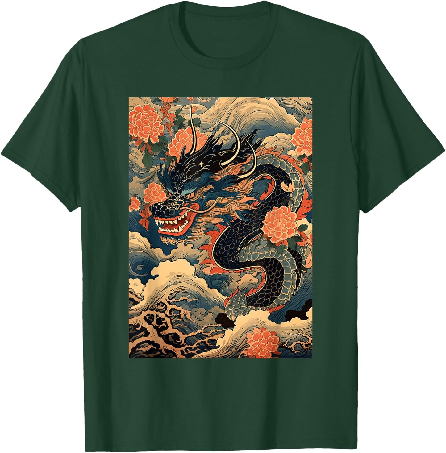 Vintage Dragon Japanese Graphic Art Retro Tattoo T-Shirt - T-Shirt | Forest