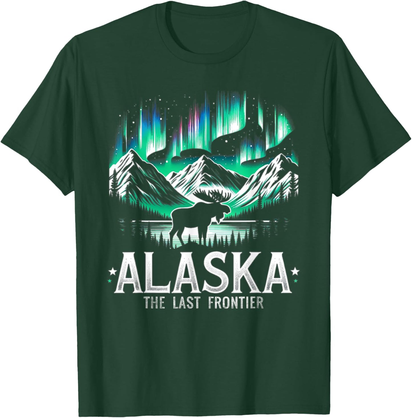 Alaska Day The Last Frontier Alaska Mountain Moose Souvenir T-Shirt - T-Shirt | Forest