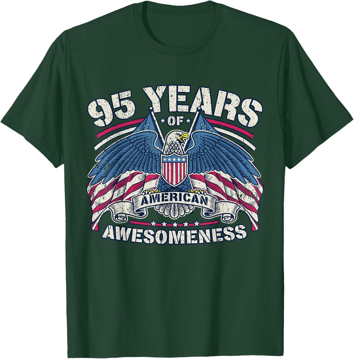 Patriotic 95th Birthday USA I American Patriot 95 Years T-Shirt - T-Shirt | Forest