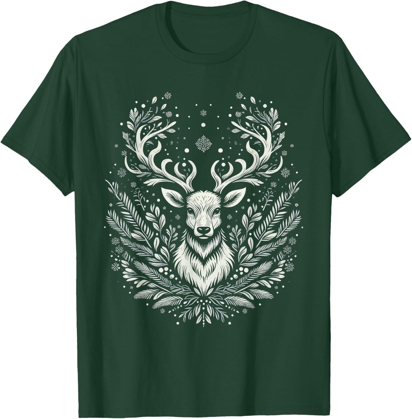 Christmas Reindeer Merry Christmas Xmas Morning Holiday T-Shirt - T-Shirt | Forest