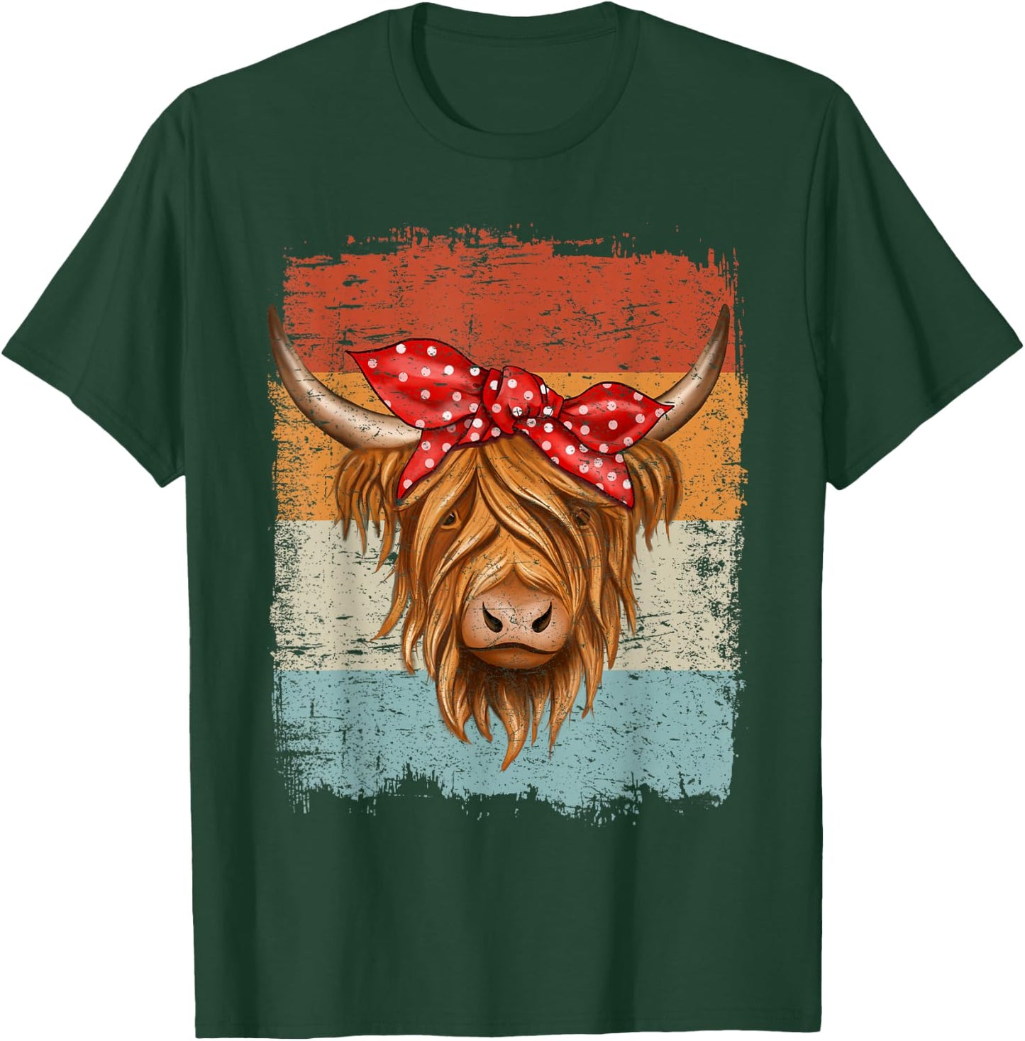 Scottish Highland Cow Cattle Hairy Cow Flowers Woman T-Shirt - T-Shirt | Forest