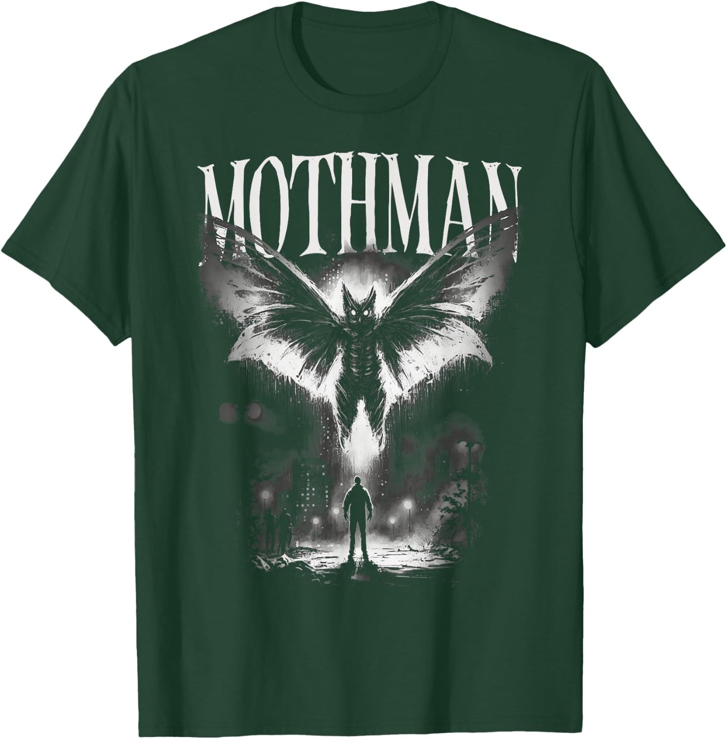 Mothman Cryptid Creature - Death From Above Graphic T-Shirt - T-Shirt | Forest