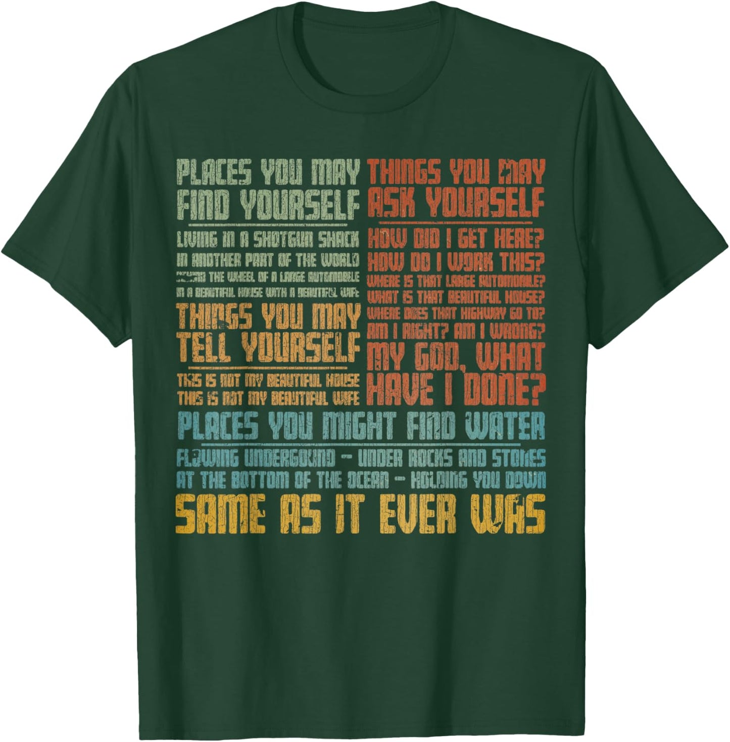 Vintage Same As It Ever was T-Shirt - T-Shirt | Forest