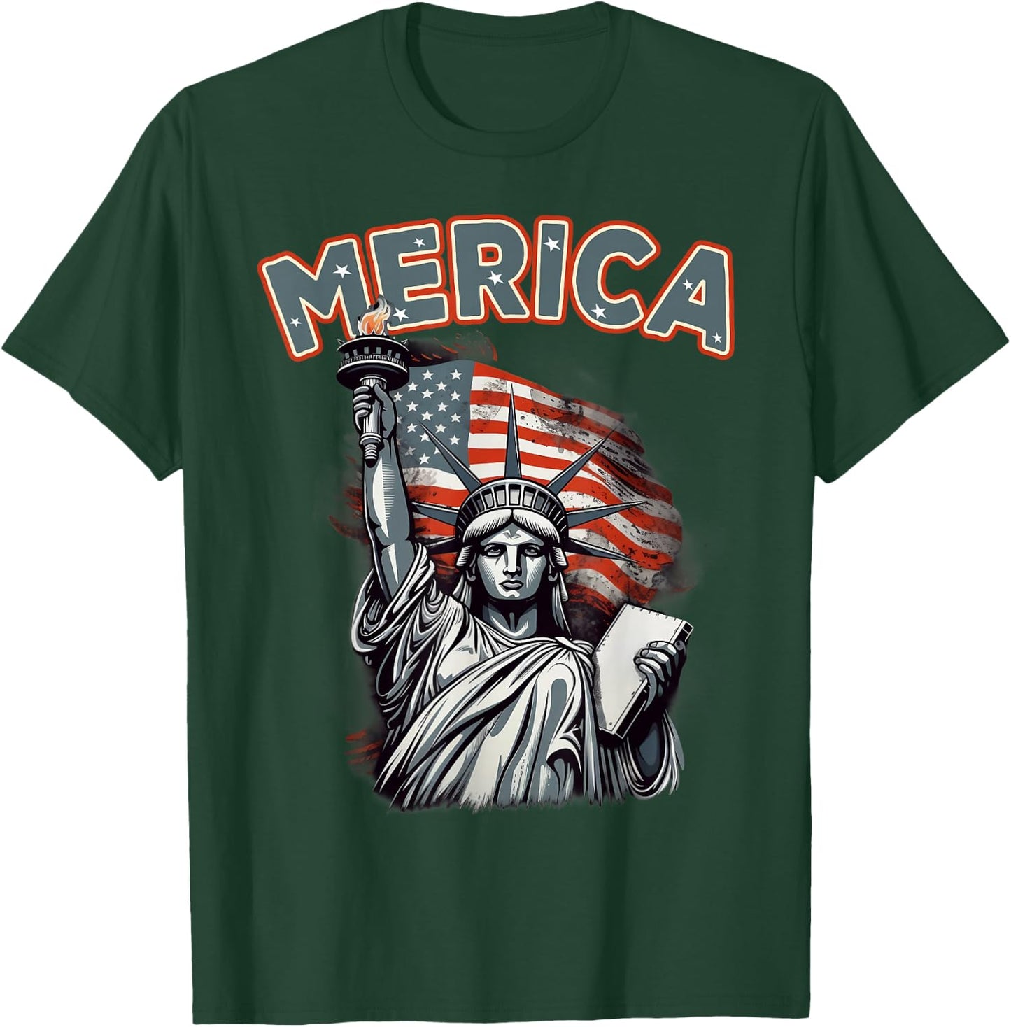 USA American Flag Patriotic 4th of July T-Shirt - T-Shirt | Forest