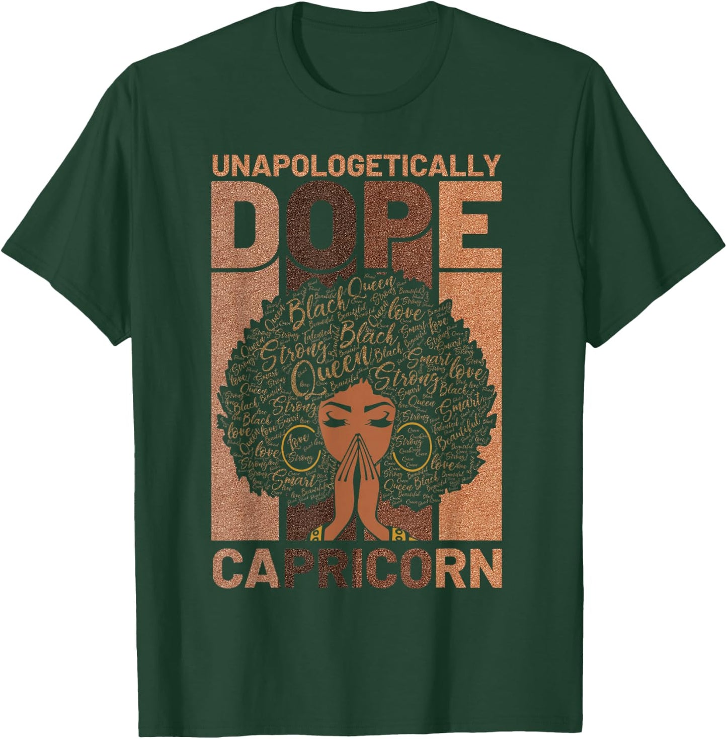 Unapologetically Dope Capricorn Black Girl Melanin Horoscope T-Shirt - T-Shirt | Forest