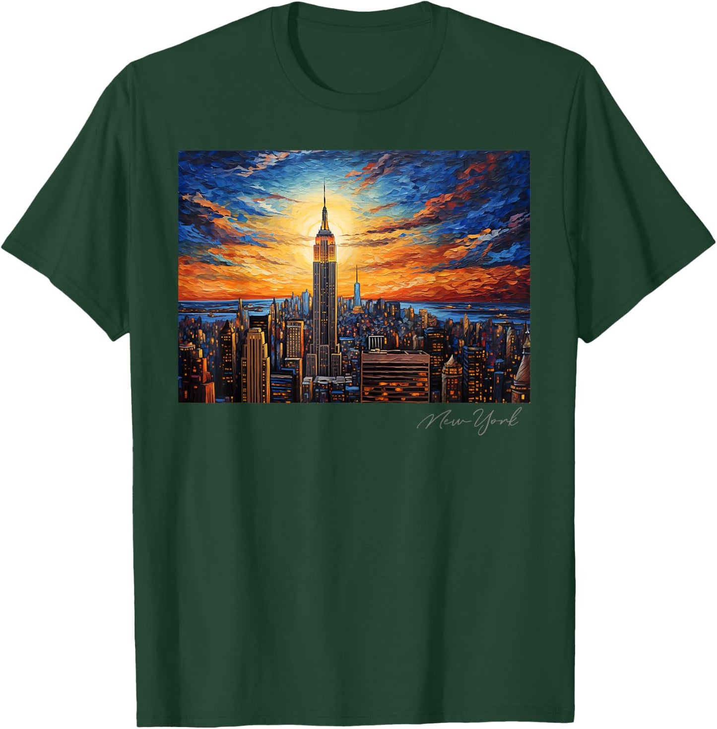City of New York Retro NYC NY Art Travel Vintage Souvenir T-Shirt - T-Shirt | Forest