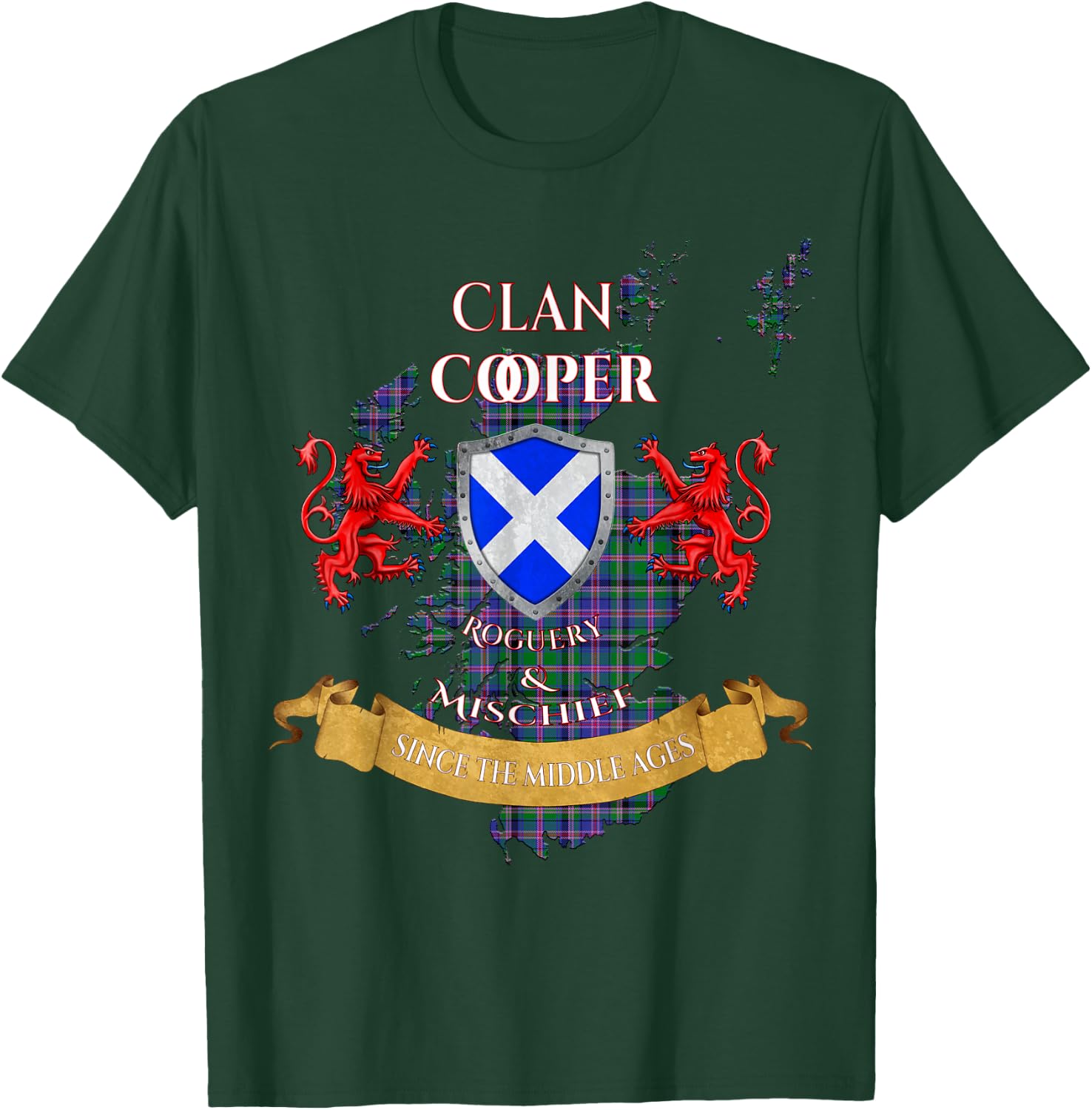 Cooper Scottish Family Clan Middle Ages Mischief T-Shirt - T-Shirt | Forest