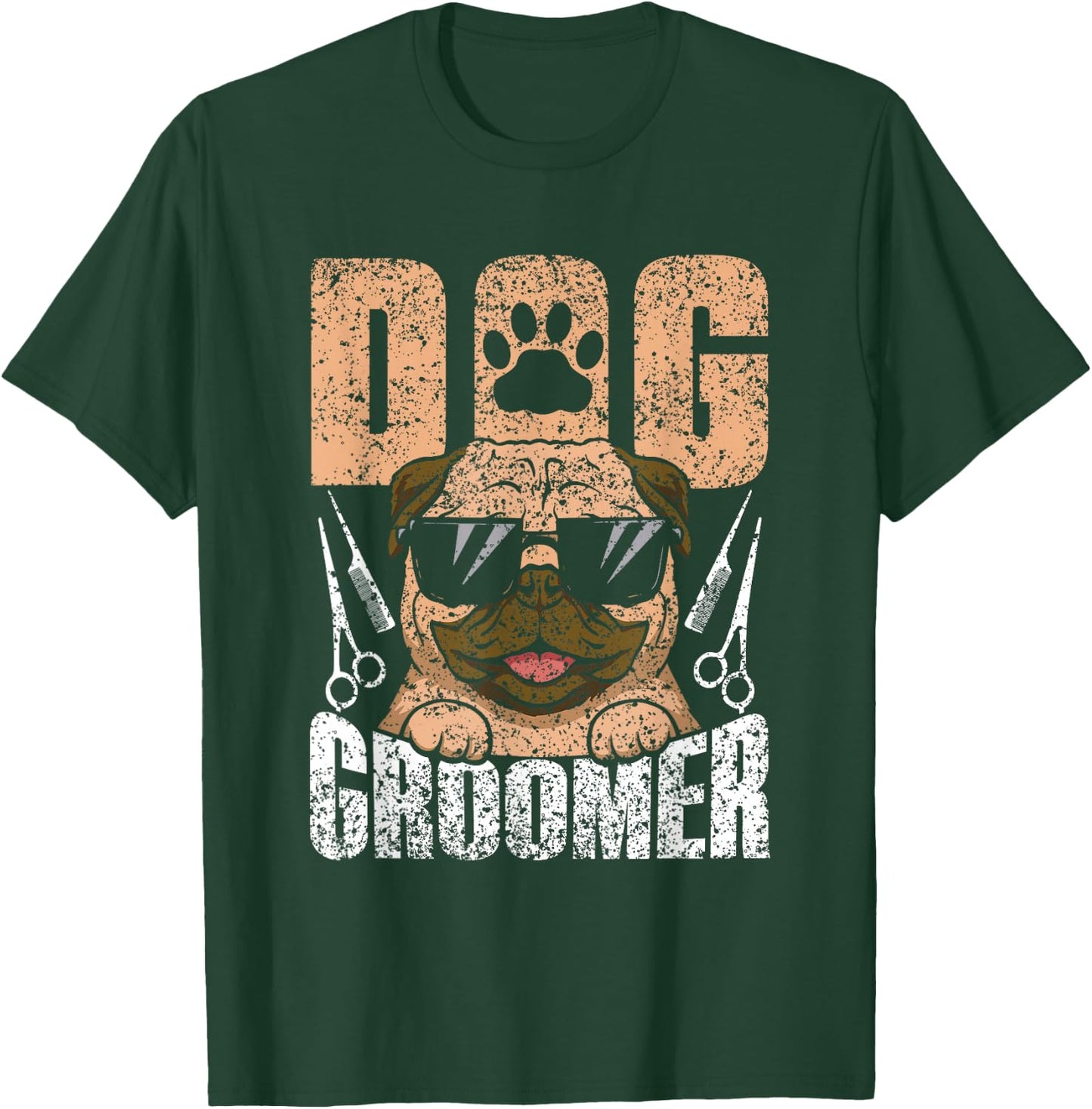 Grooming Job Puppy Dog Groomer Black Dog Print , -Adults, Small, Short Sleeve T-Shirt - T-Shirt | Forest