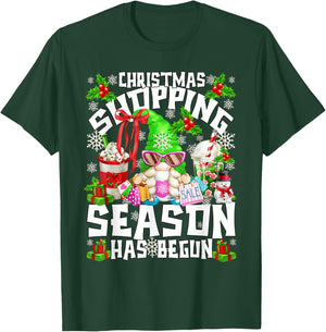 Christmas Shopping With My Gnomes Funny Coffee Mom T-Shirt - T-Shirt | Forest