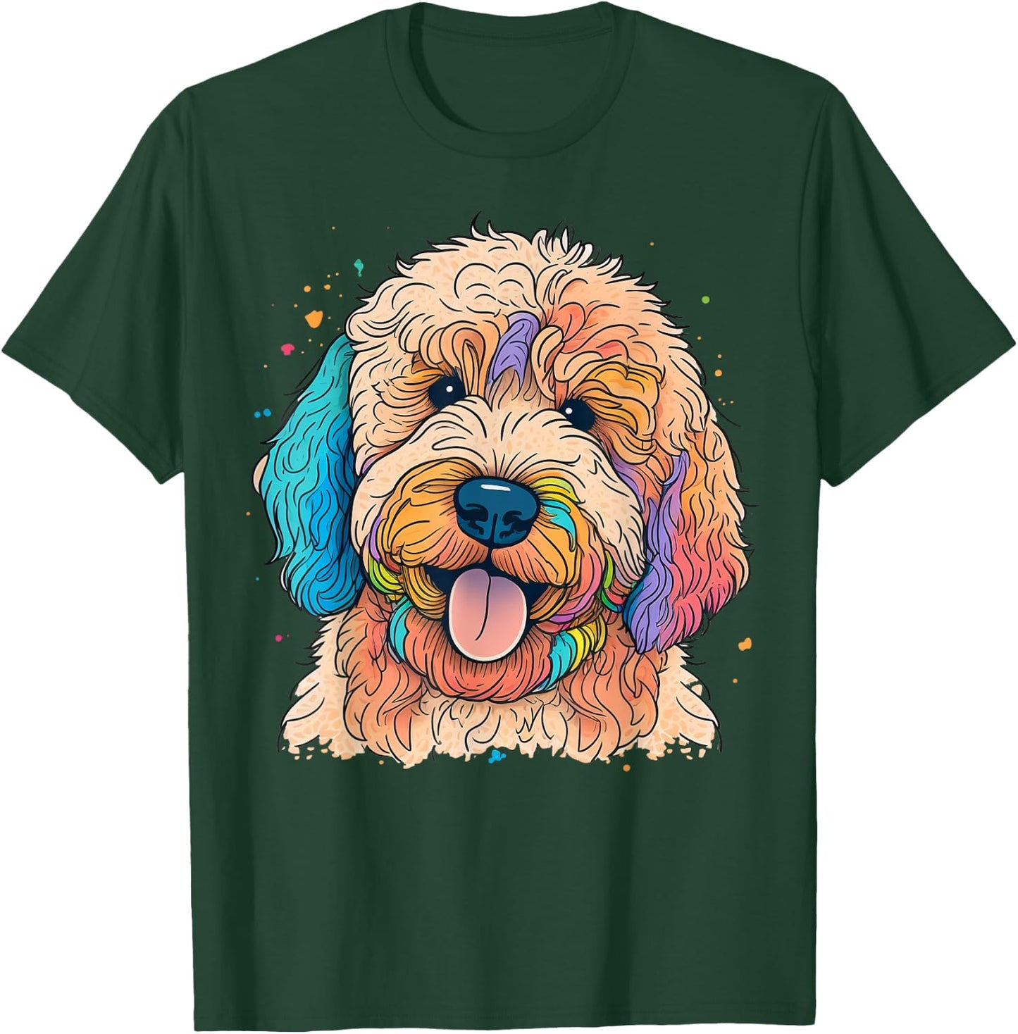 Cute Goldendoodle Dog on Golden Doodle Lover Men Women Kids T-Shirt - T-Shirt | Forest