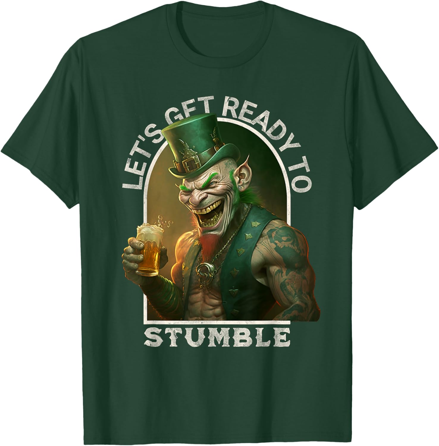 Funny Paddy's Day Design, Evil Leprechaun, St. Patrick's Day T-Shirt - T-Shirt | Forest