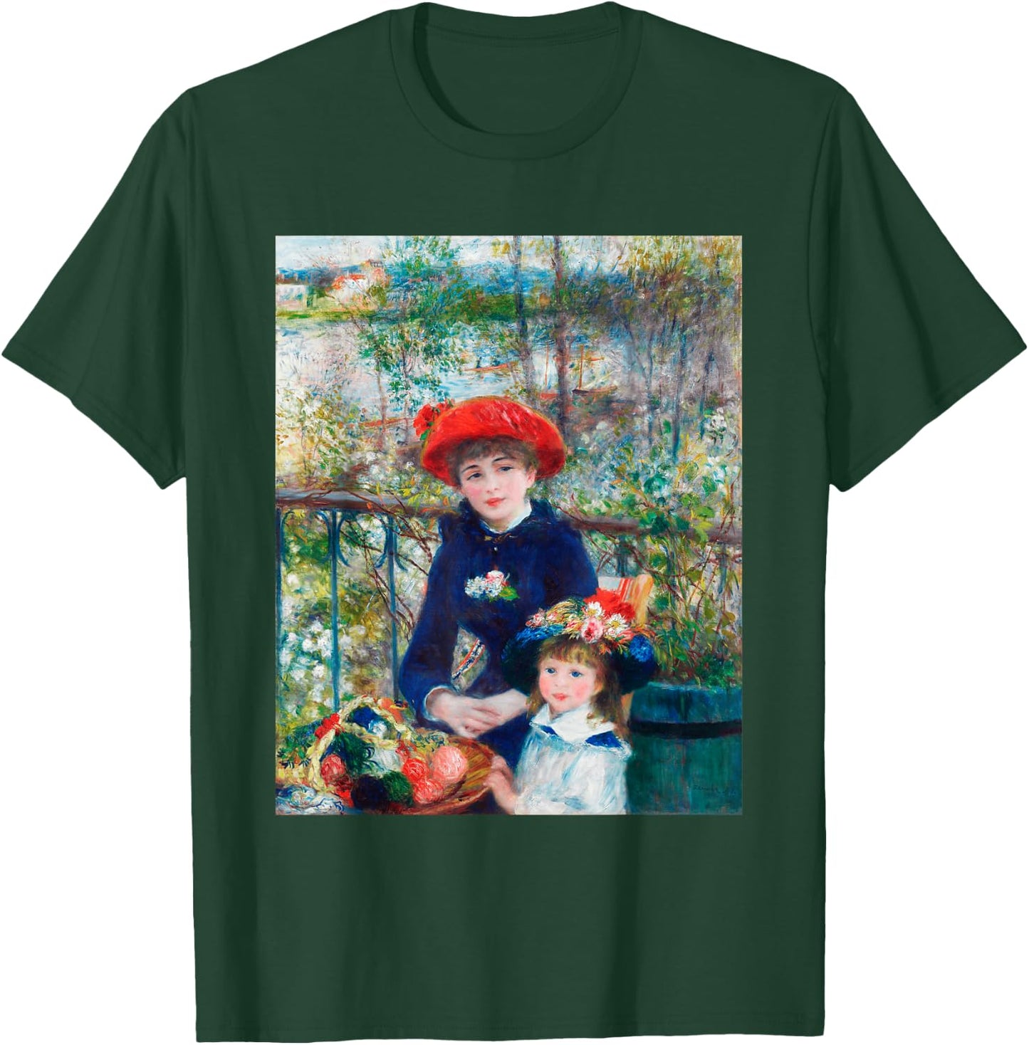 Two Sisters On Terrace Renoir Impressionist Colorful T-Shirt - T-Shirt | Forest