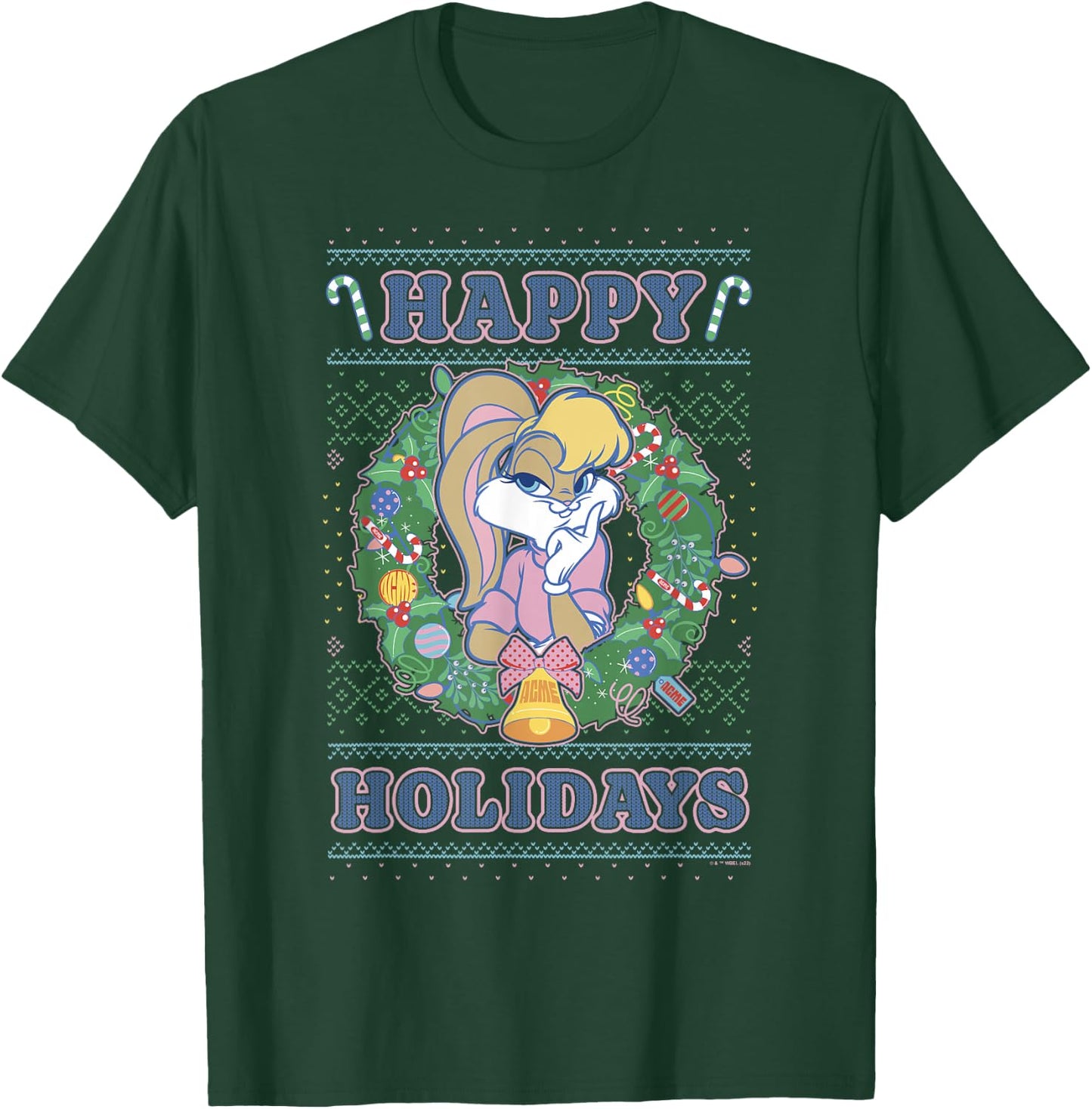 Looney Tunes Christmas Lola Bunny Wreath T-Shirt - T-Shirt | Forest
