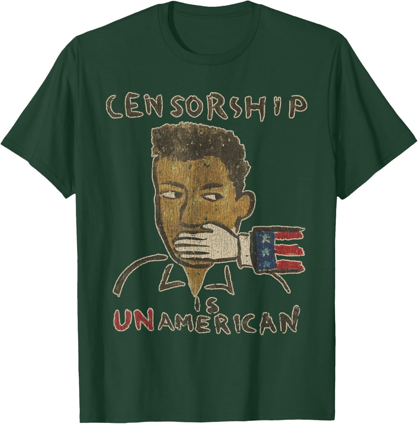 Vintage Censorship Is Un American 1990 T-Shirt - T-Shirt | Forest