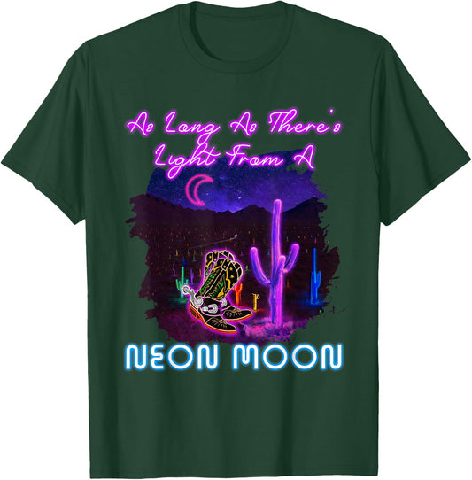 The Lights From a Neon Moons Love Cowboy Boots Western Texas T-Shirt - T-Shirt | Forest