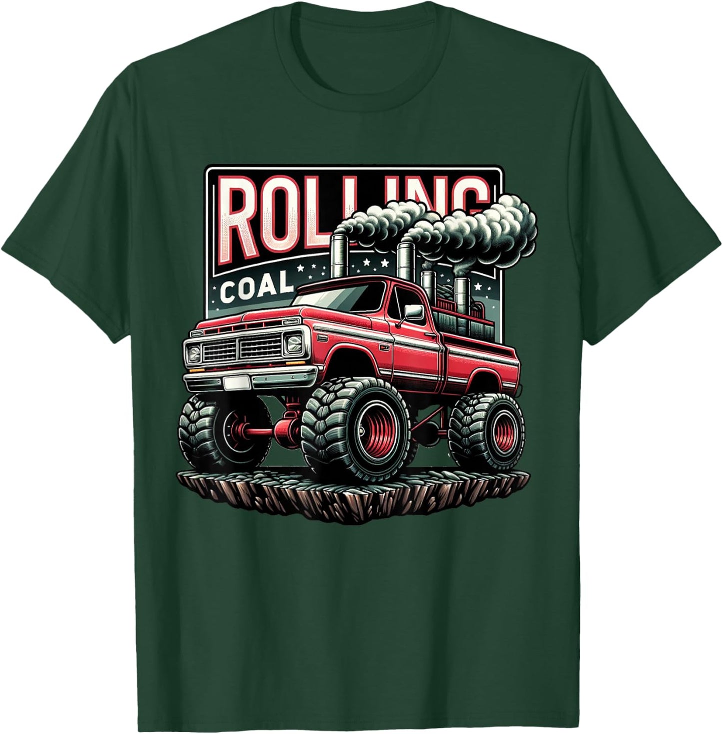 Rolling Coal Vintage Truck Turbo Brothers Mechanic Gift T-Shirt - T-Shirt | Forest