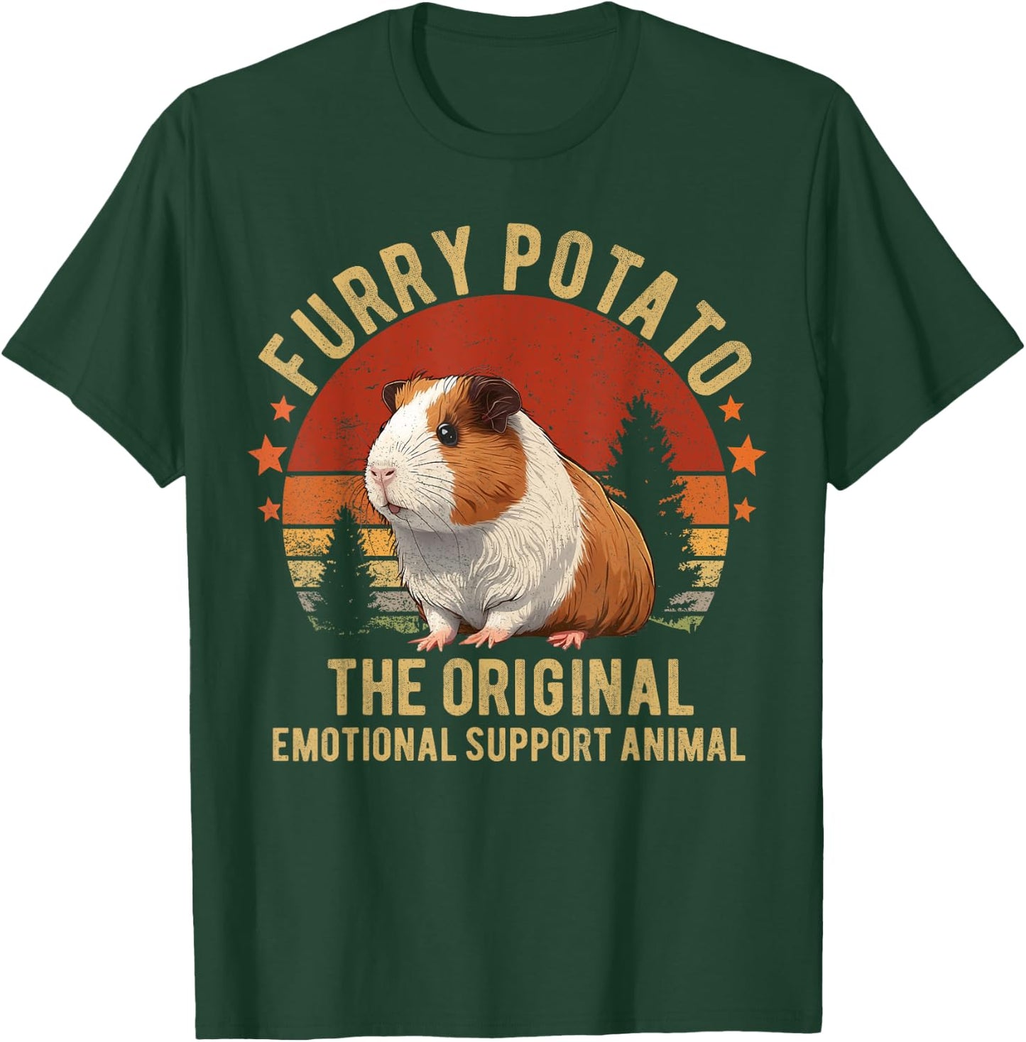 Retro Guinea Pig Shirt Furry Potato Vintage Guinea Pig Funny T-Shirt - T-Shirt | Forest